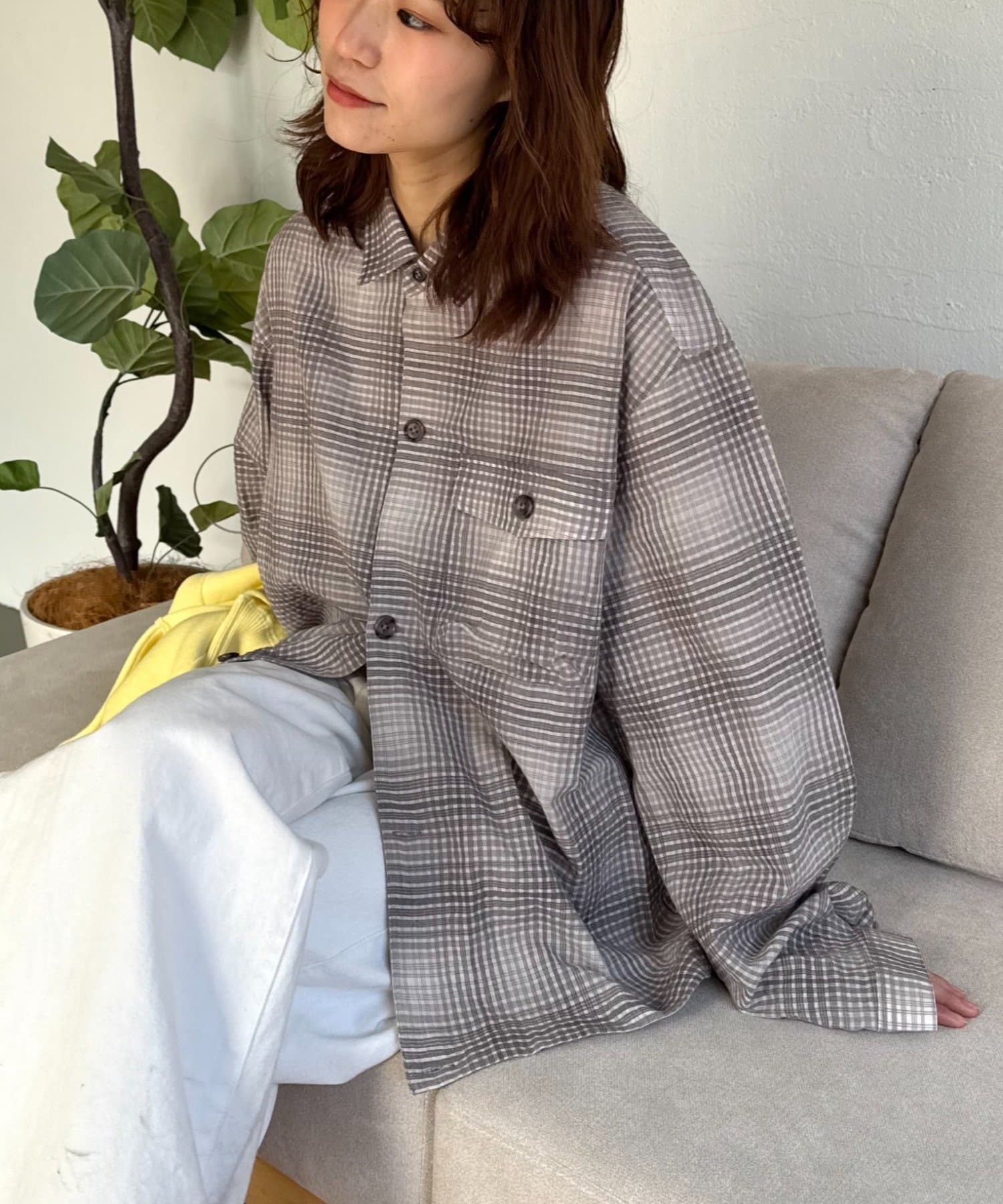 CIAOPANIC TYPY(チャオパニックティピー) 【着心地◎】ユニセックス/シアサッカーフェードチェックシャツ