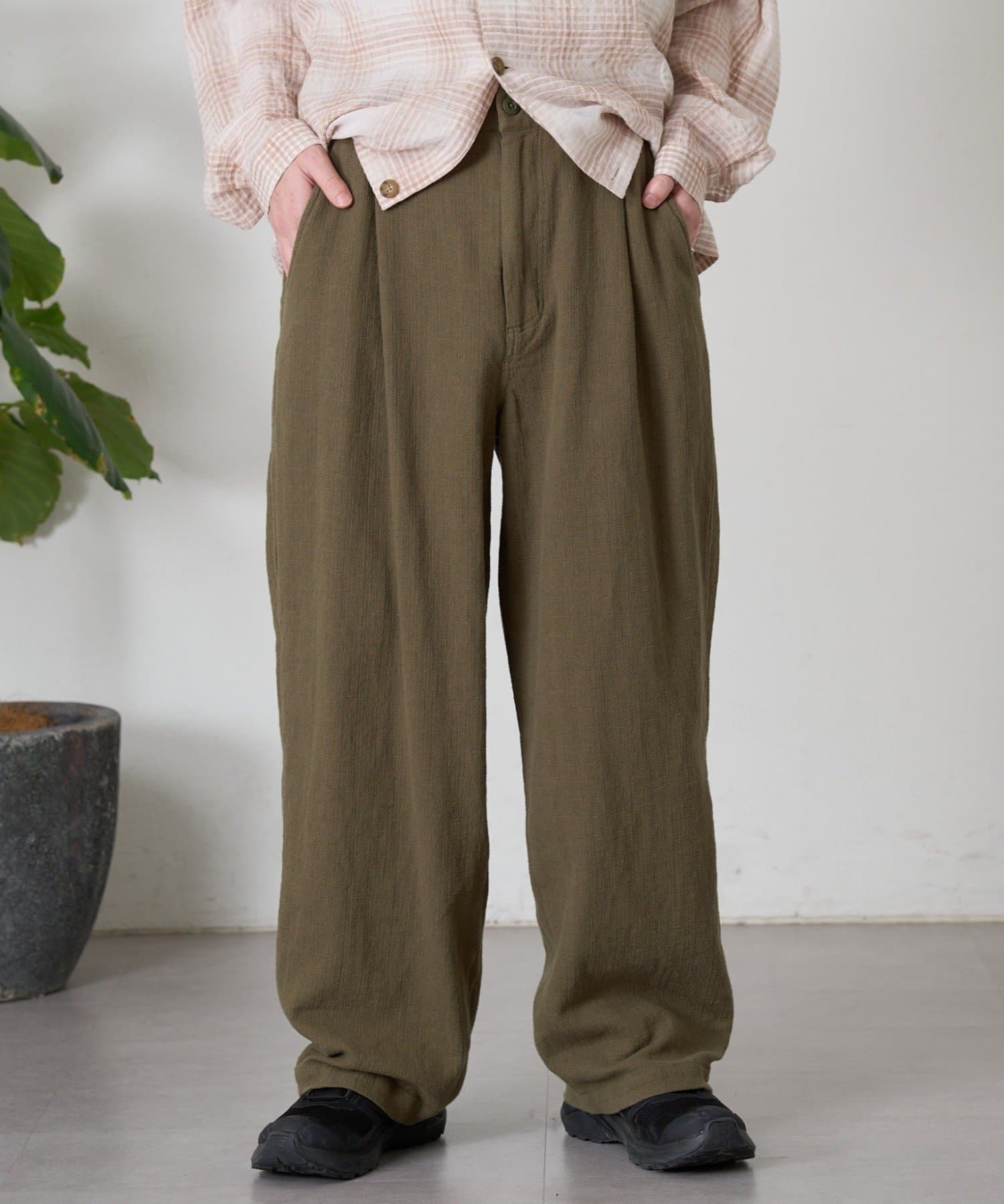 CIAOPANIC TYPY(チャオパニックティピー) 【ユニセックス】コットンリネンブッチャーパンツ