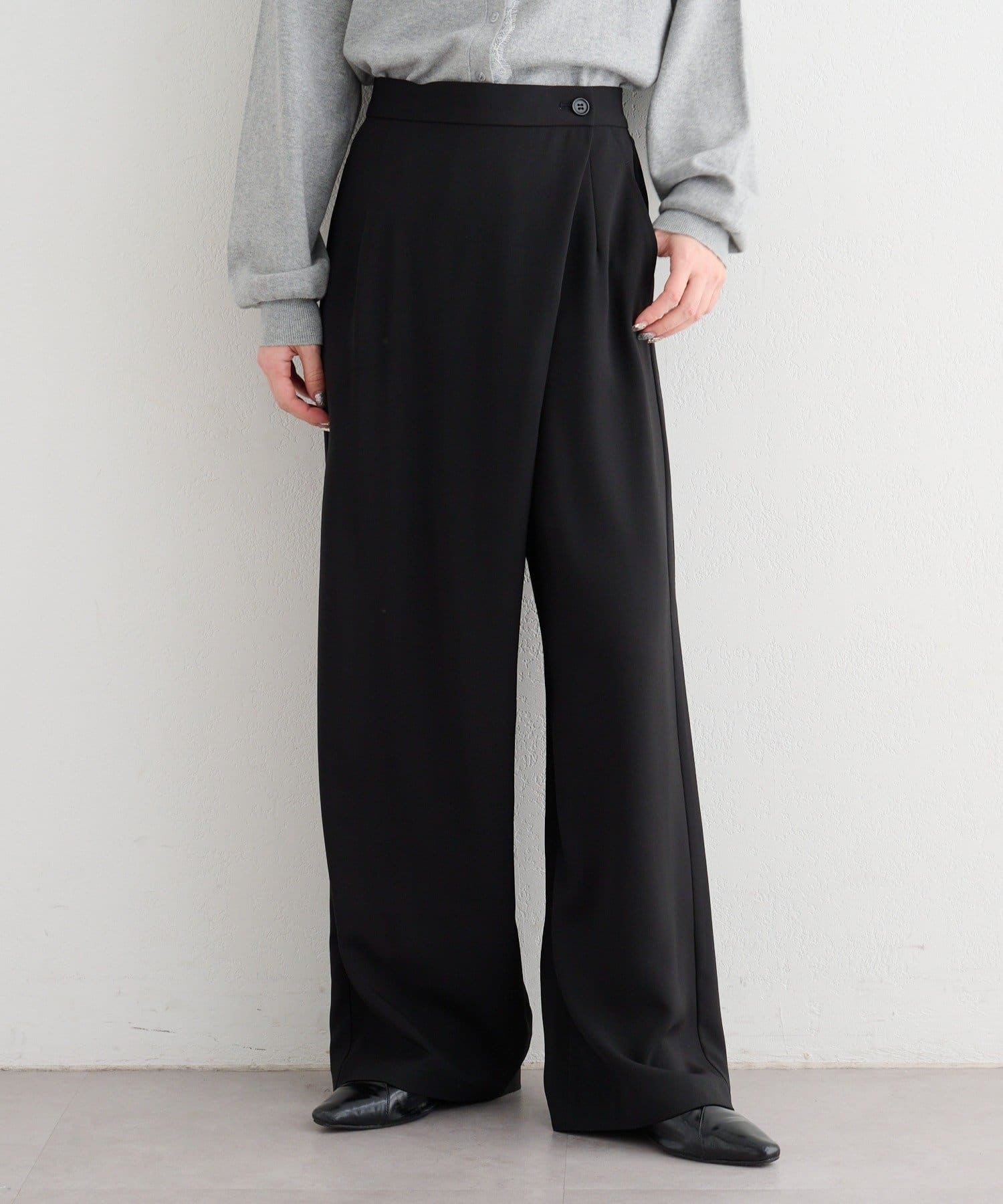 Kastane(カスタネ) 【セットアップ対応/S.Mサイズ展開】B シャンブレーラップスラックス