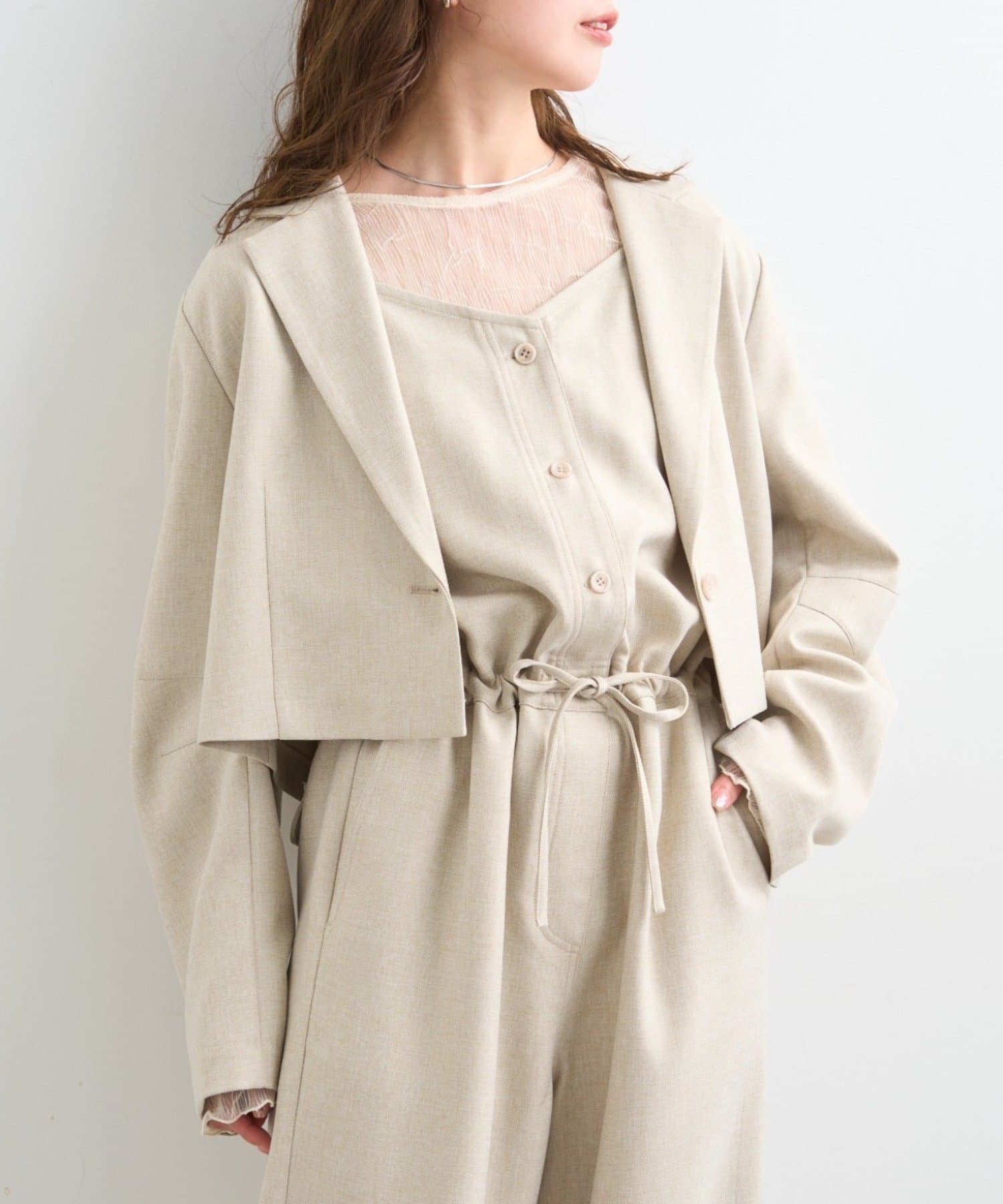 Kastane(カスタネ) 【セットアップ対応】B タックスリーブショートジャケット