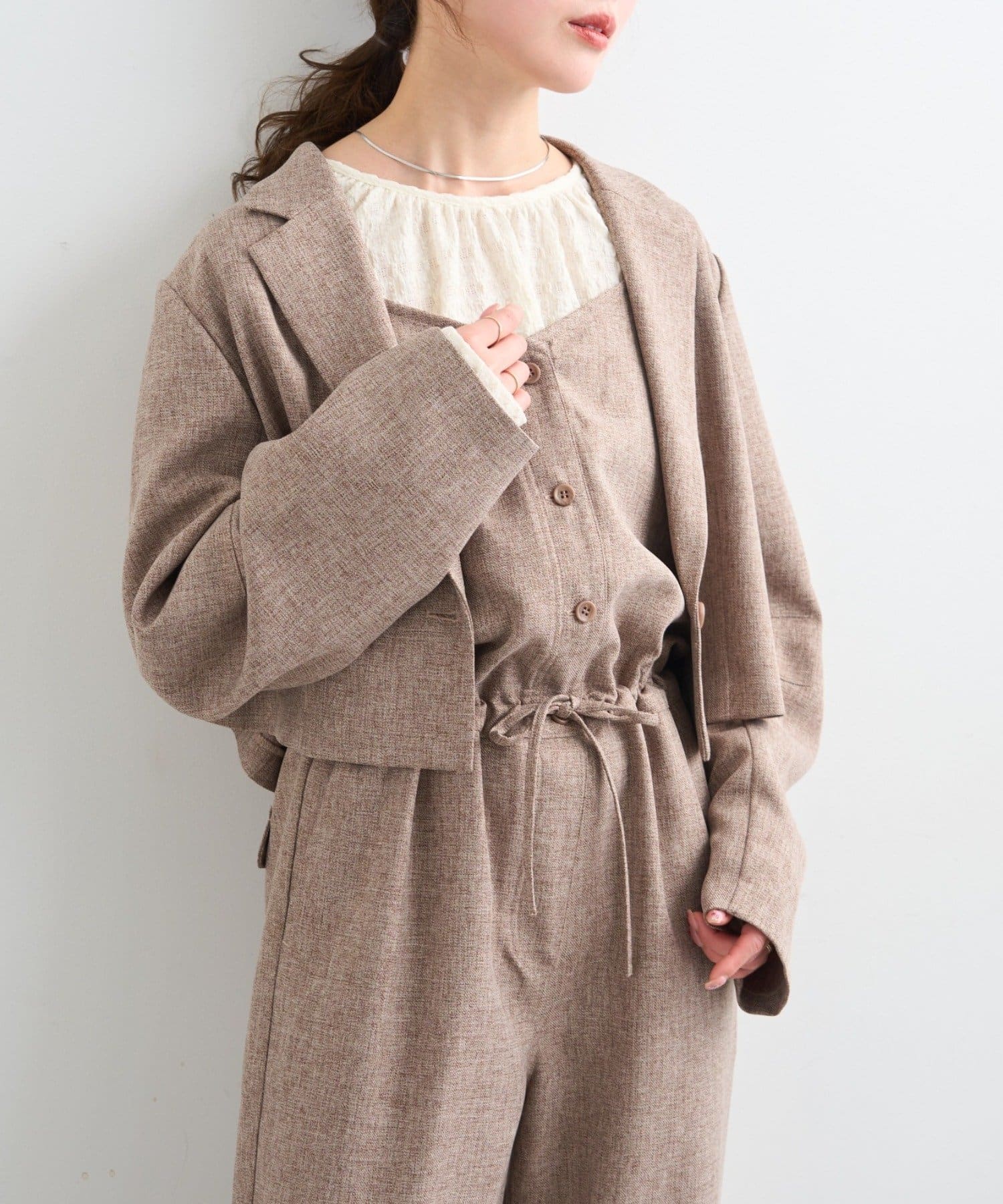 Kastane(カスタネ) 【セットアップ対応】B タックスリーブショートジャケット