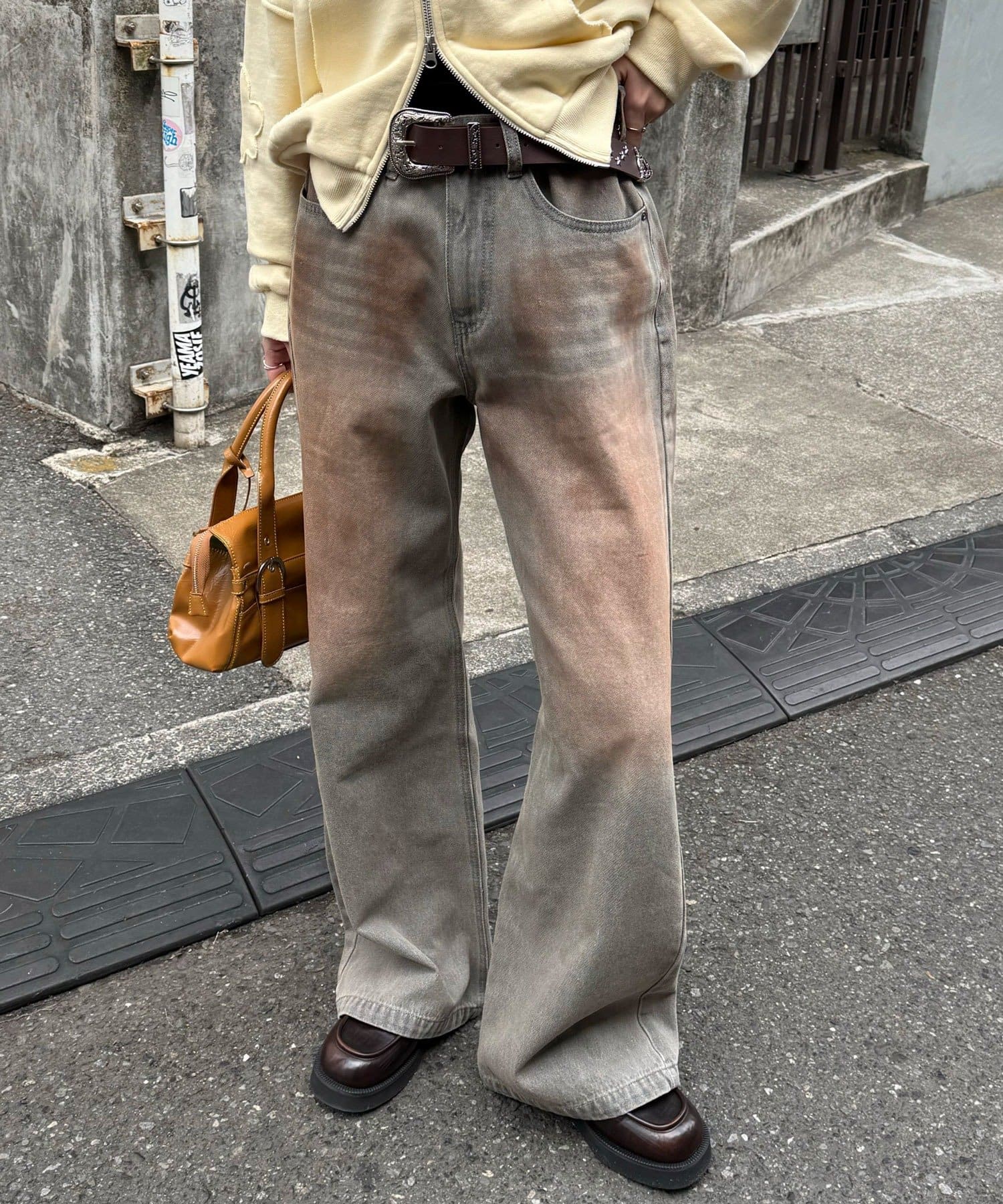 CIAOPANIC(チャオパニック) ヴィンテージライクセミフレアデニムパンツ