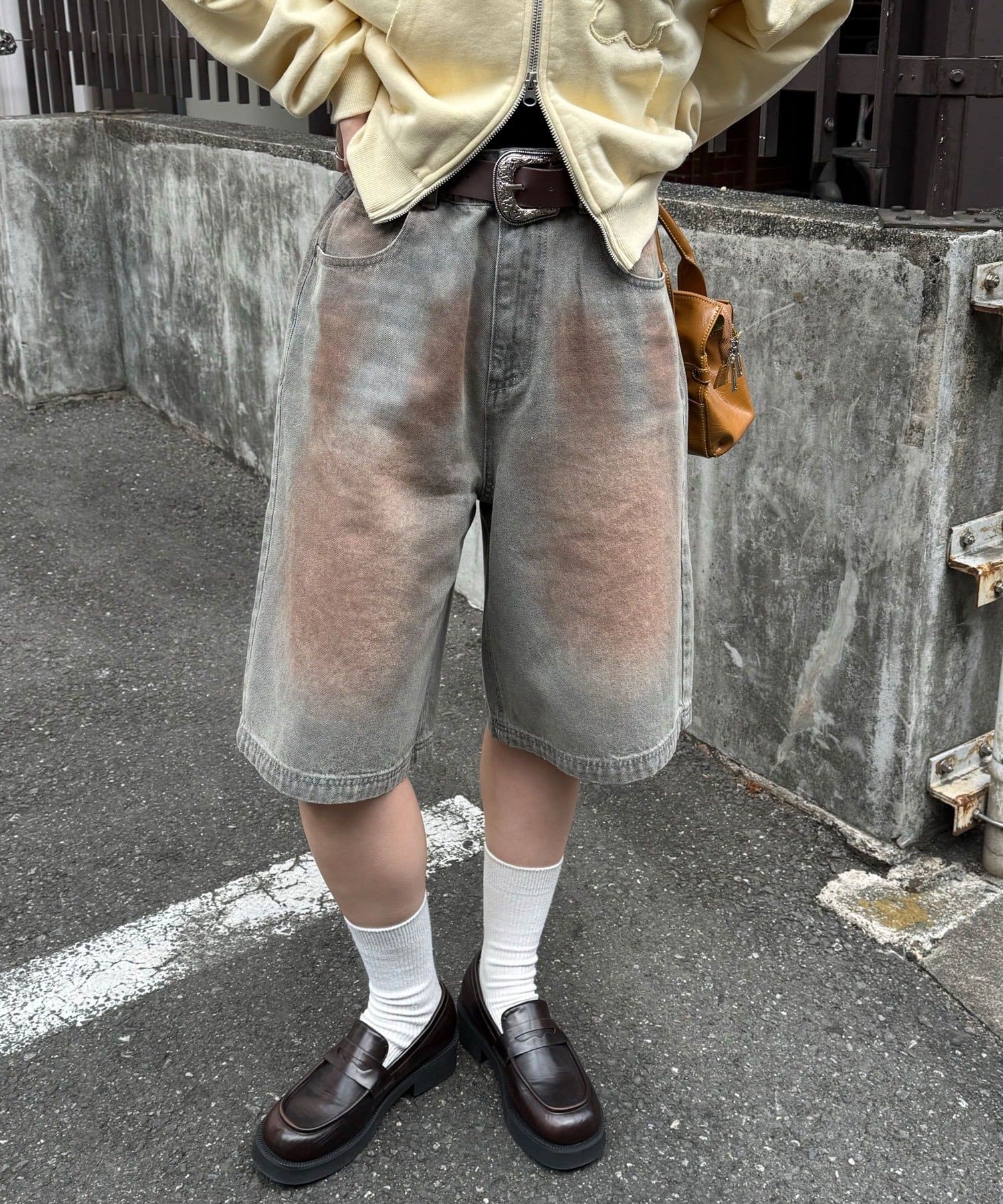 CIAOPANIC(チャオパニック) ヴィンテージライクデニムバギーショーツ