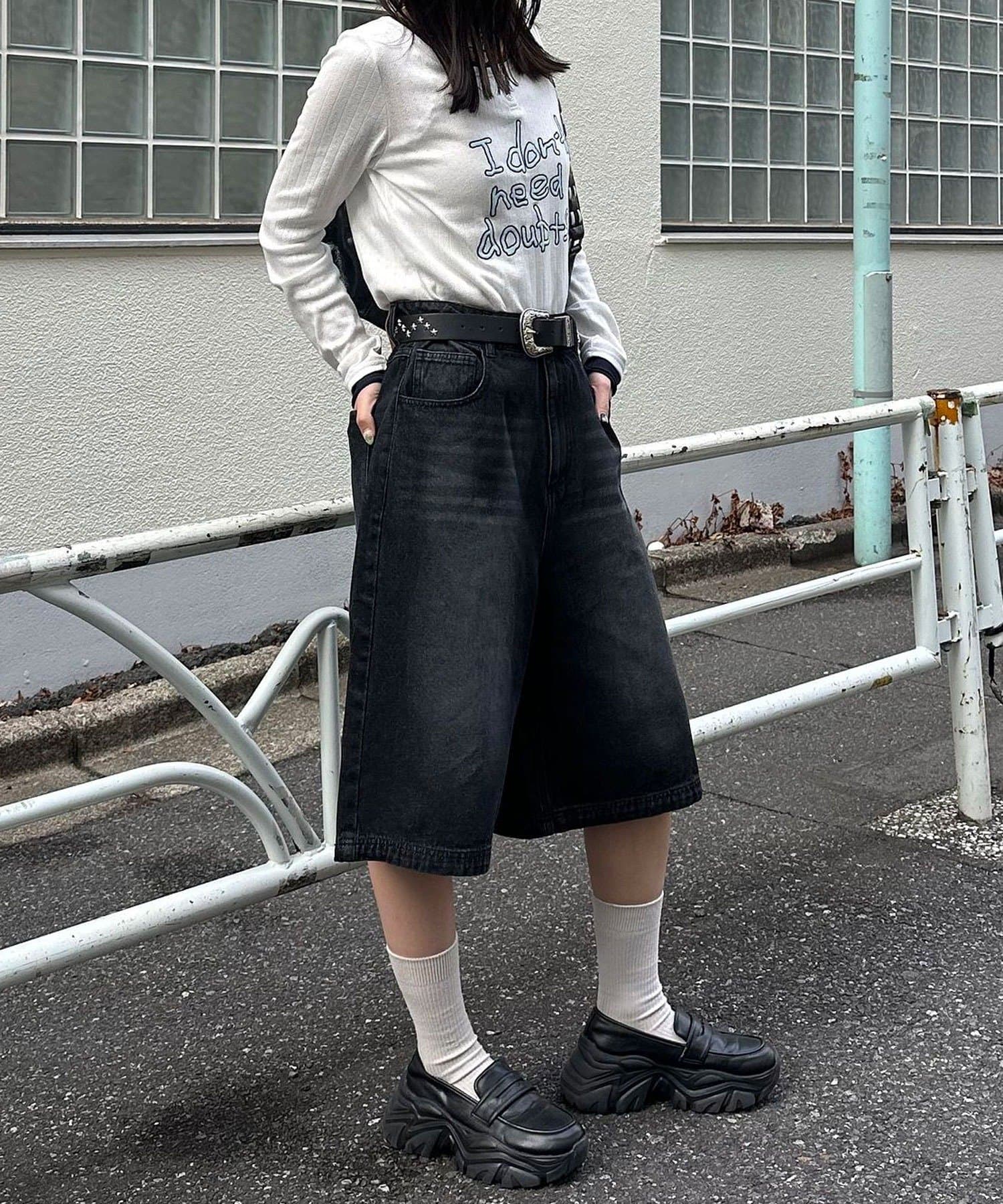 CIAOPANIC(チャオパニック) ヴィンテージライクデニムバギーショーツ