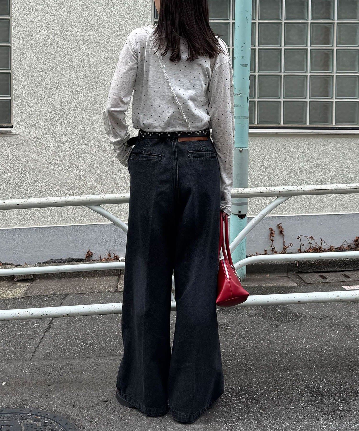 CIAOPANIC(チャオパニック) ワンタックストレートデニムパンツ