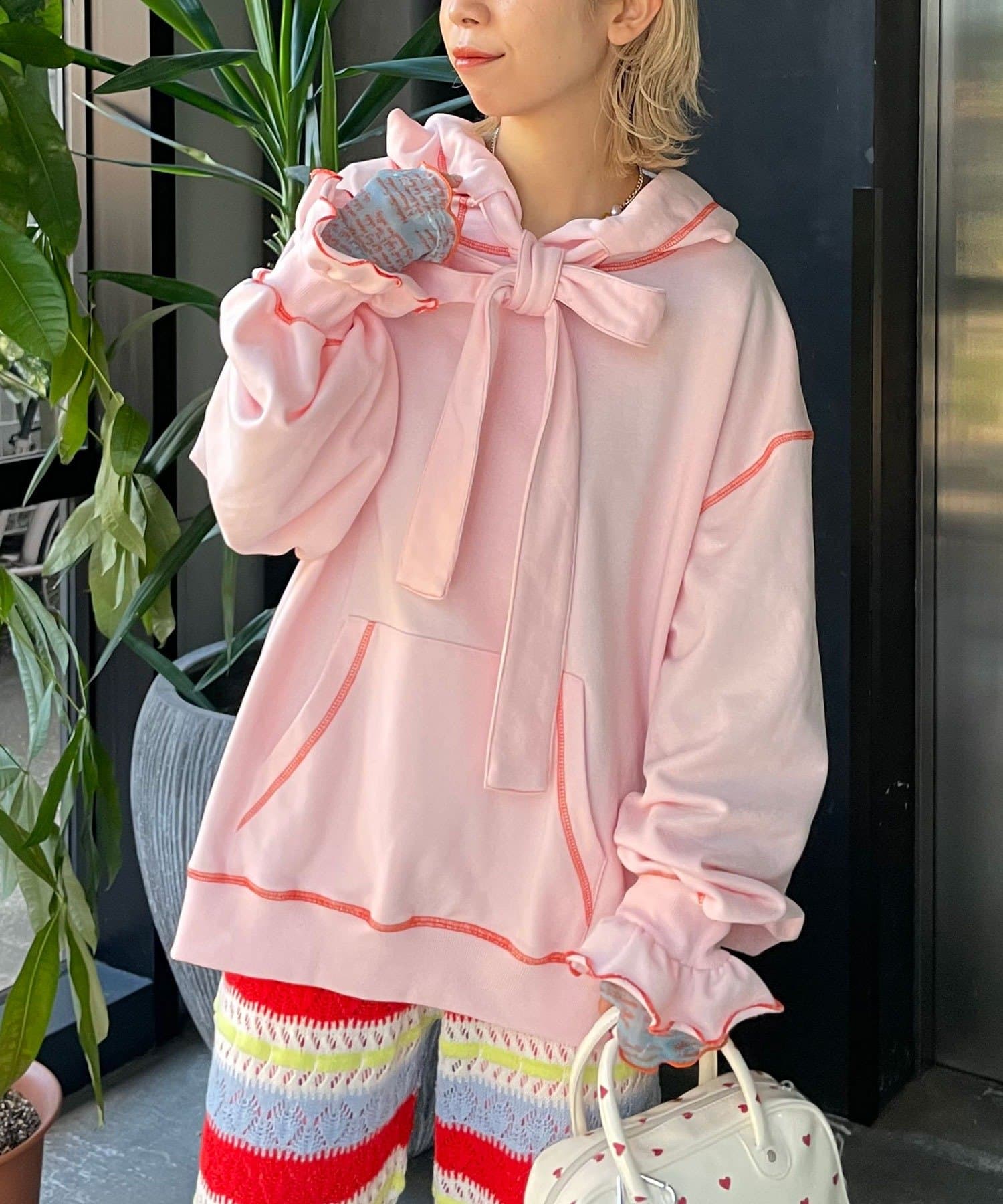 CIAOPANIC(チャオパニック) 【HELLO.SANFRANCISCO/ハローサンフランシスコ】ビッグリボン裏毛パーカー