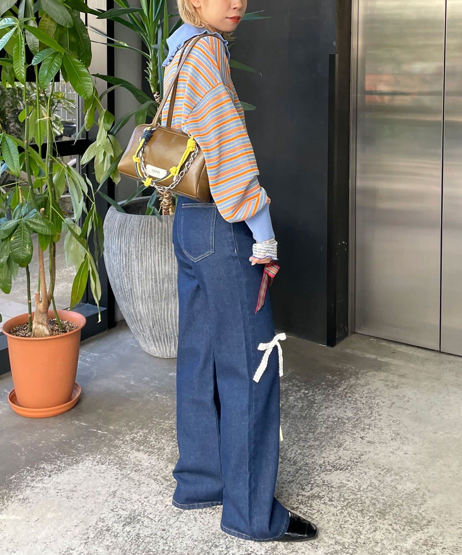 CIAOPANIC(チャオパニック) 【HELLO.SANFRANCISCO/ハローサンフランシスコ】ビッグカラーボーダーポロニット