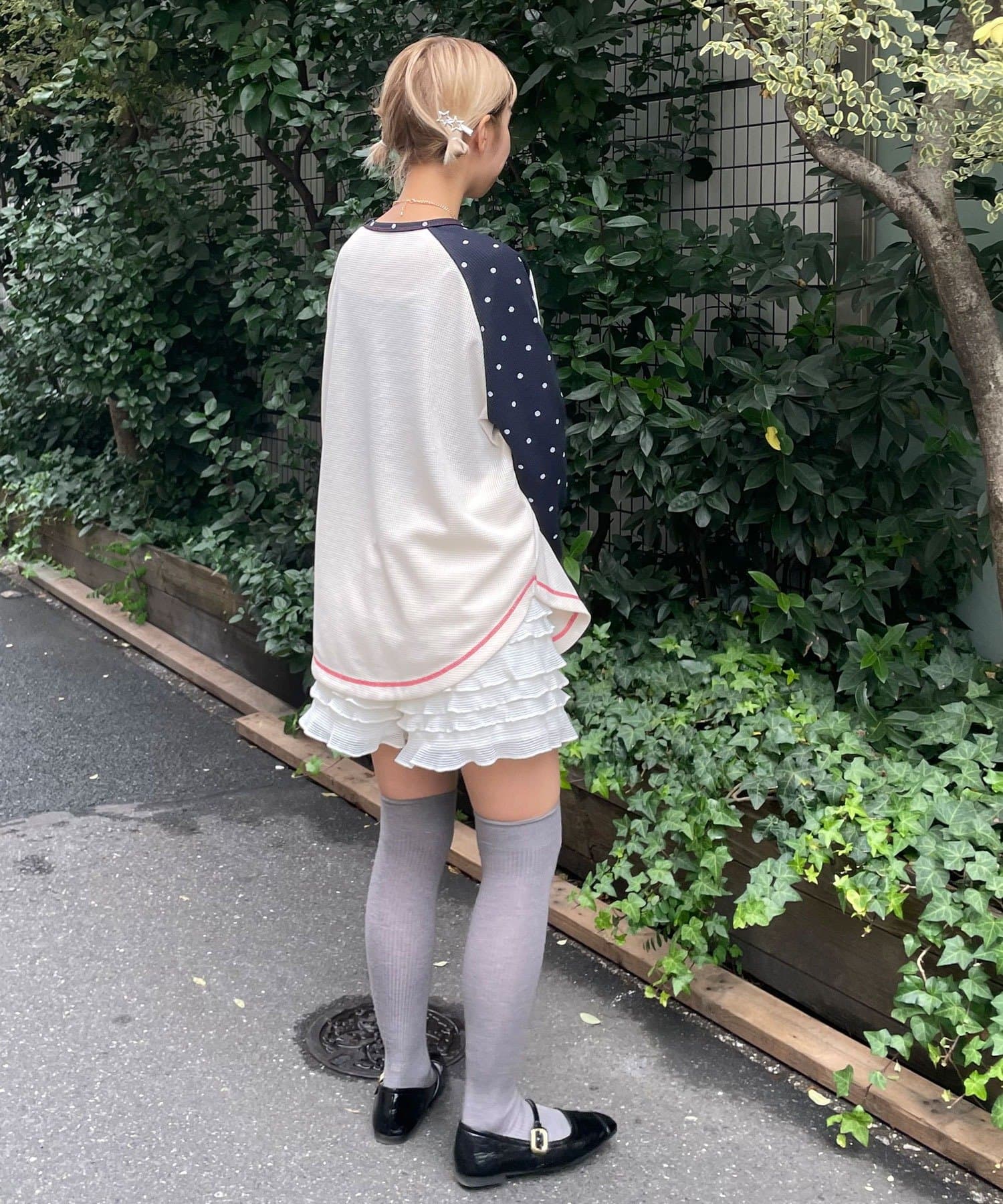 CIAOPANIC(チャオパニック) 【HELLO.SANFRANCISCO/ハローサンフランシスコ】プリントワッフルラグランTEE