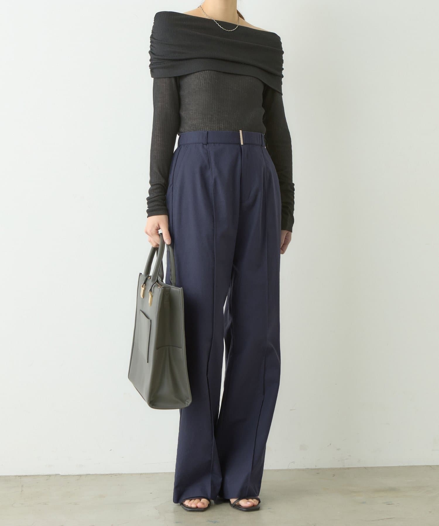 NICE CLAUP / OLIVE des OLIVE OUTLET(ナイスクラップ  / オリーブ デ オリーブ アウトレット) 【natural couture】綿麻ハイウエストパンツ