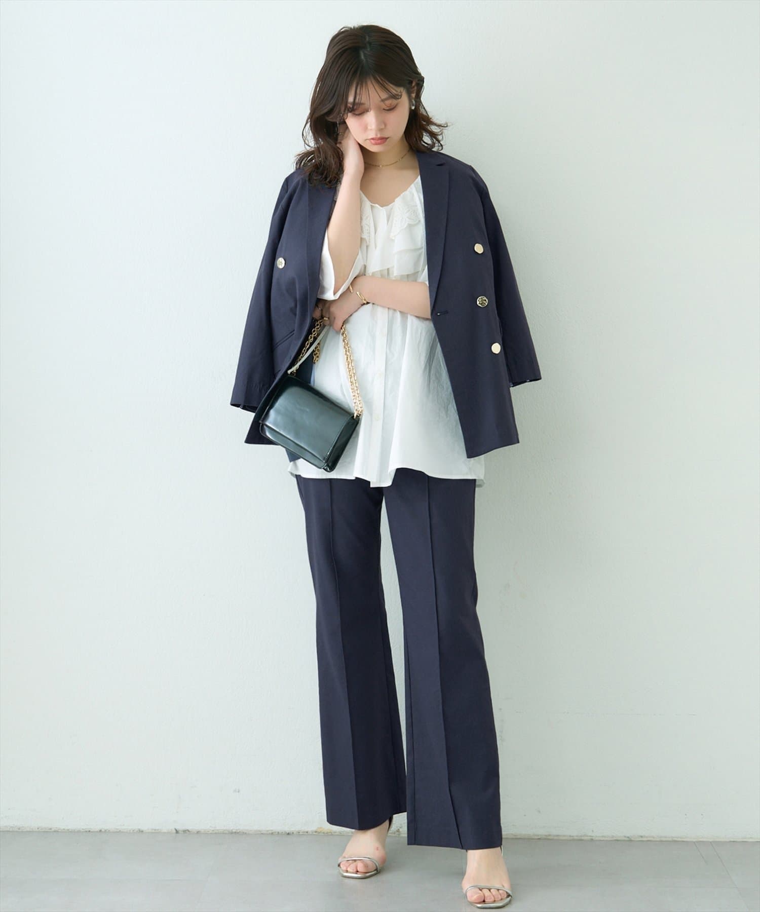 NICE CLAUP / OLIVE des OLIVE OUTLET(ナイスクラップ  / オリーブ デ オリーブ アウトレット) 【natural couture】綿麻ハイウエストパンツ