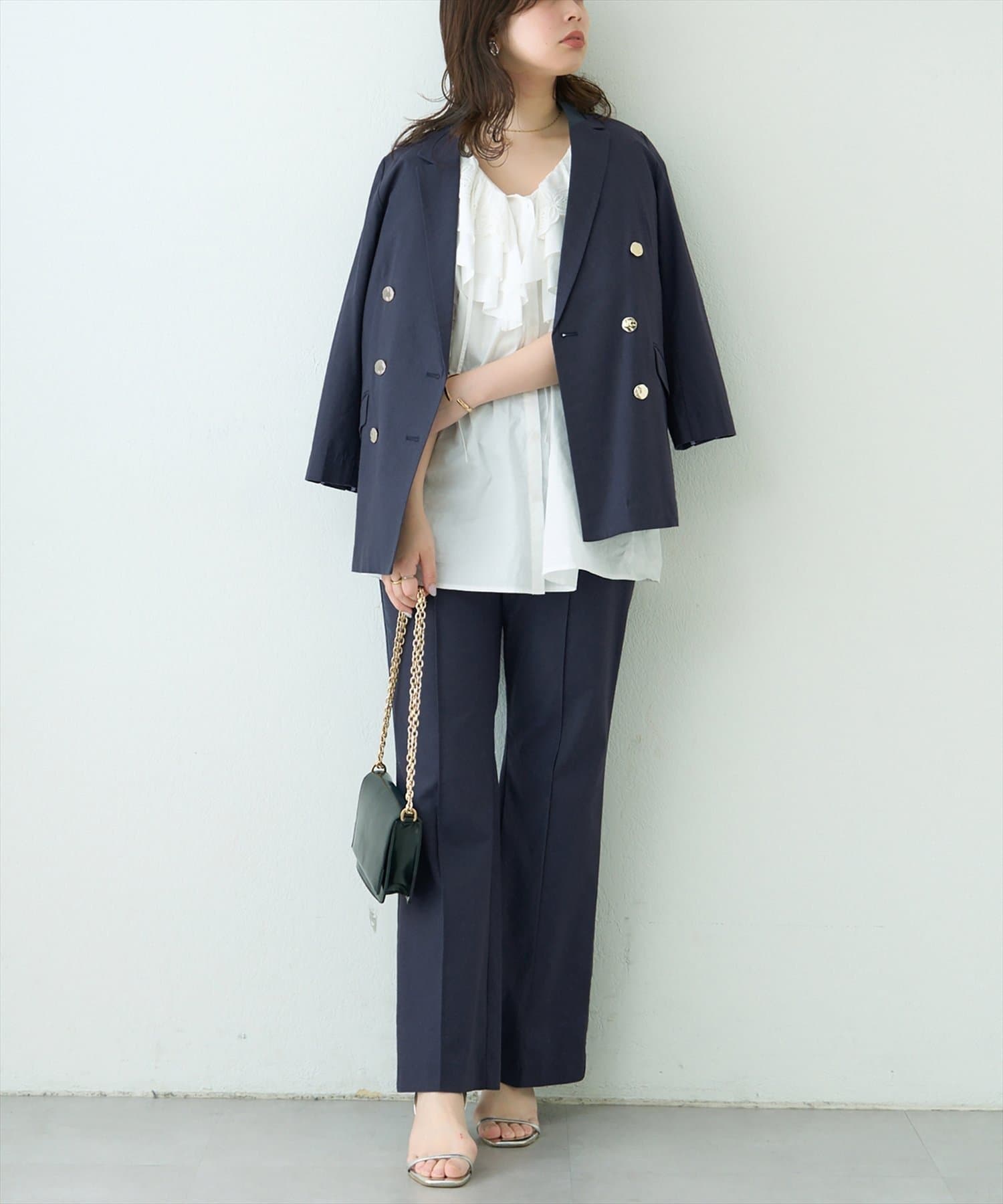 NICE CLAUP / OLIVE des OLIVE OUTLET(ナイスクラップ  / オリーブ デ オリーブ アウトレット) 【natural couture】綿麻ハイウエストパンツ