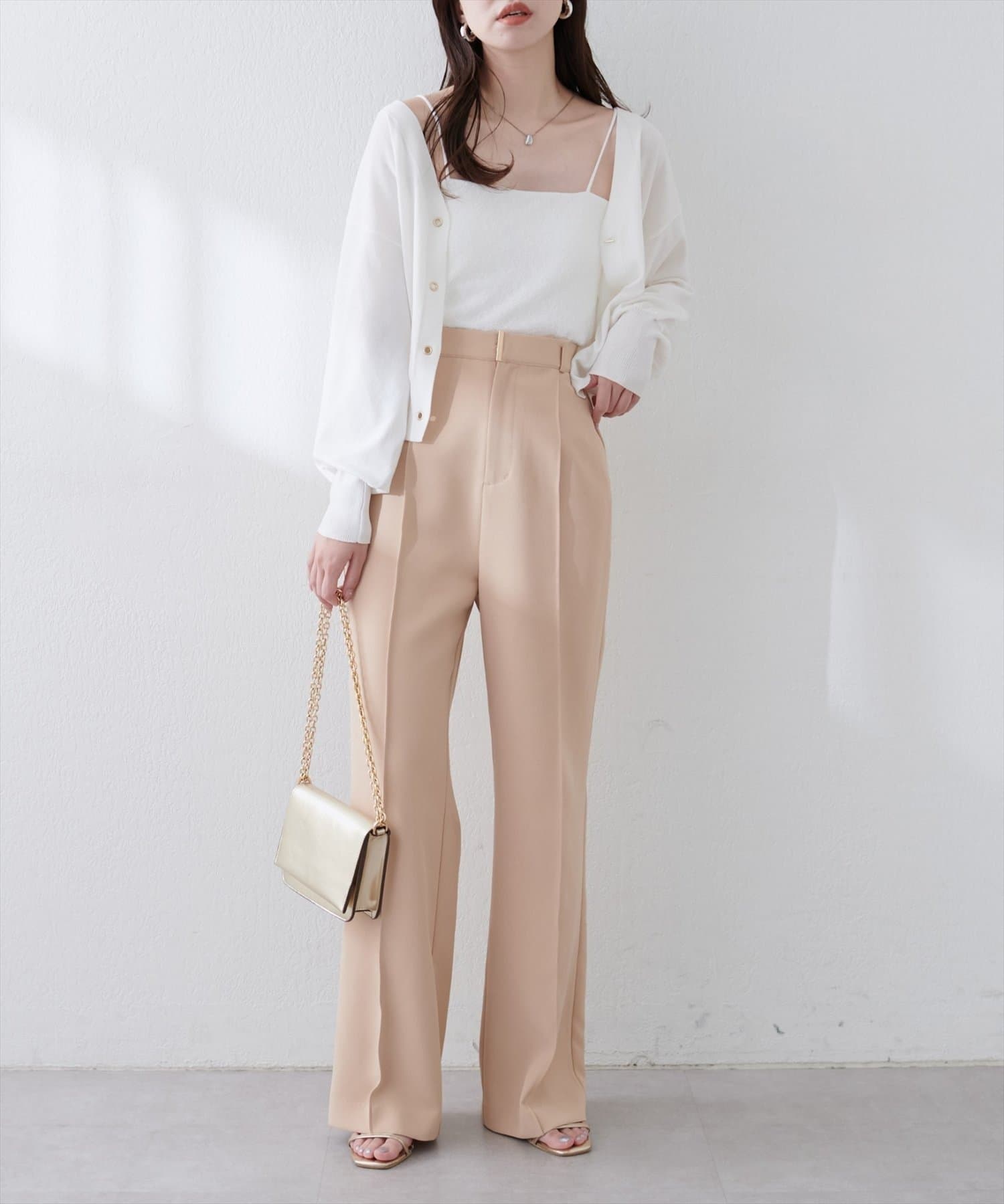 NICE CLAUP / OLIVE des OLIVE OUTLET(ナイスクラップ  / オリーブ デ オリーブ アウトレット) 【natural couture】カップ付きシアーレースベアキャミ