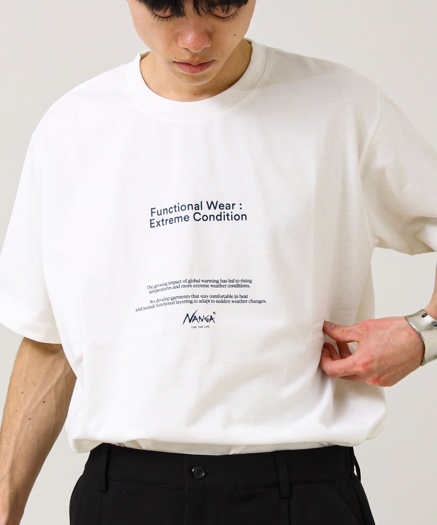 FREDY & GLOSTER(フレディ アンド グロスター) 【NANGA×GLOSTER】別注3 Frontprint Tee