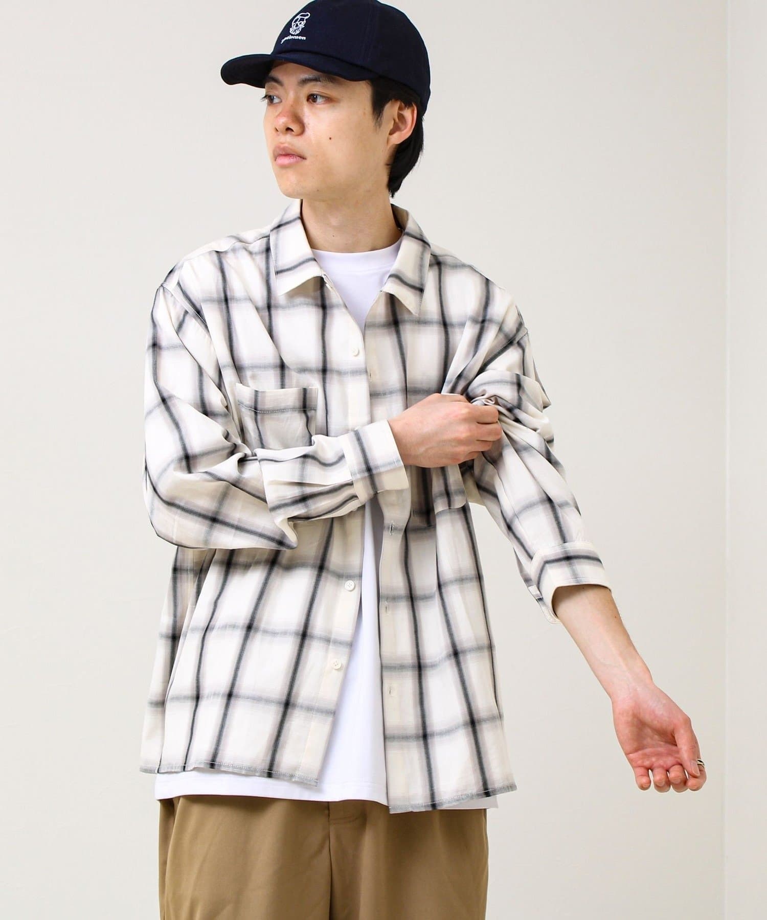 FREDY & GLOSTER(フレディ アンド グロスター) 【奥行きのある色合い】オンブレチェック ロングスリーブシャツ