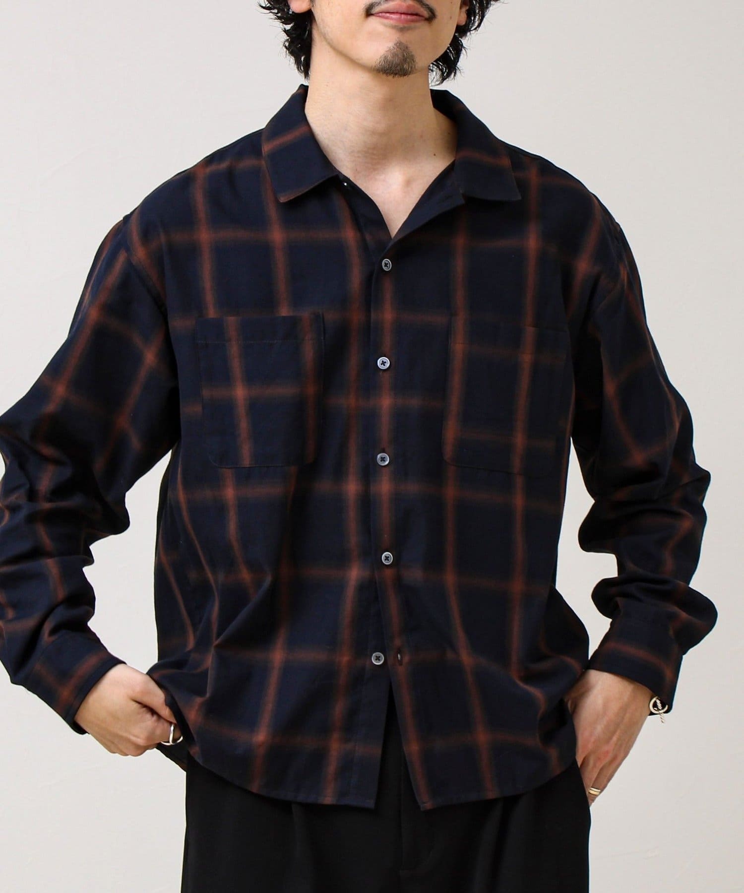 FREDY & GLOSTER(フレディ アンド グロスター) 【奥行きのある色合い】オンブレチェック ロングスリーブシャツ