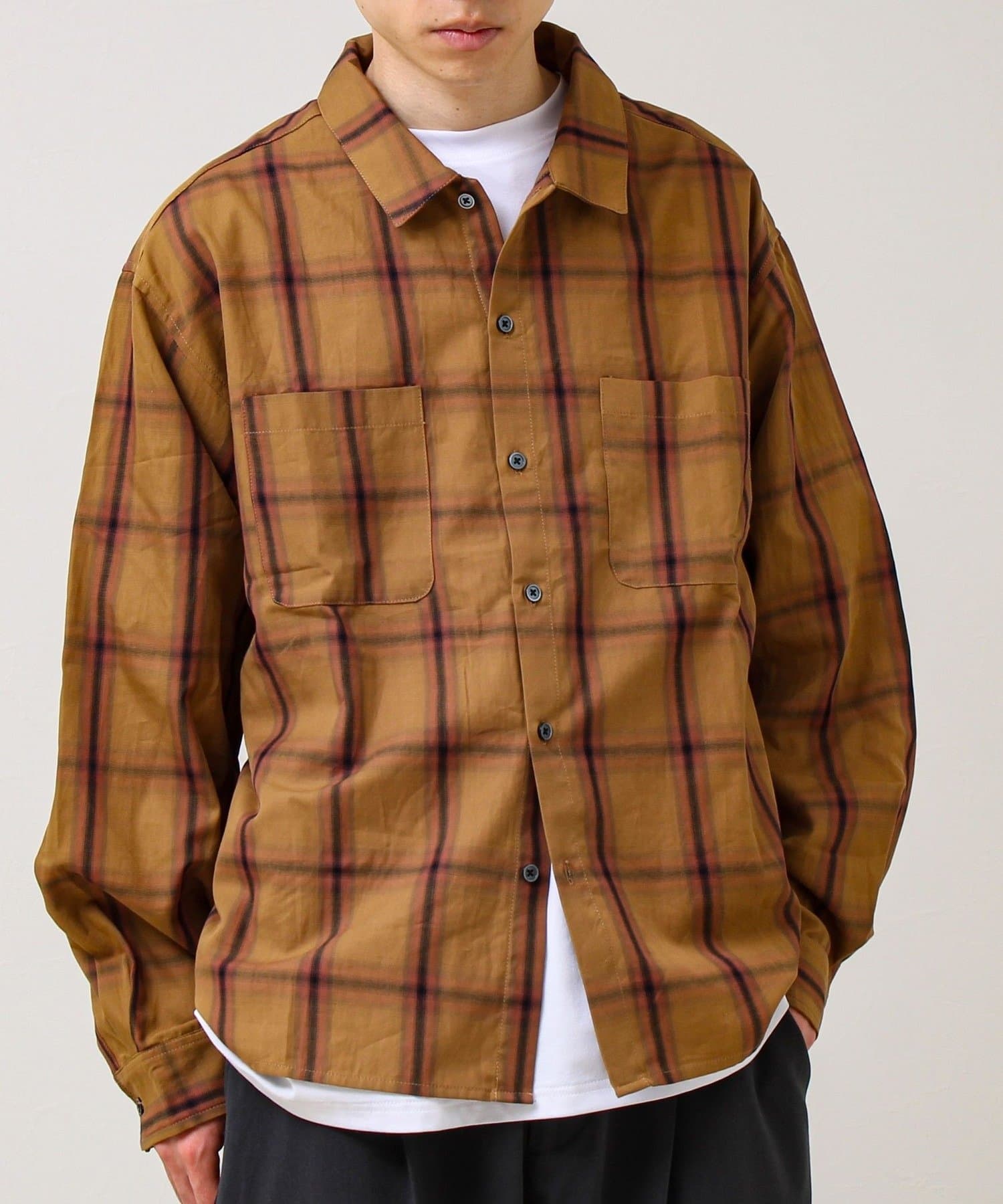 FREDY & GLOSTER(フレディ アンド グロスター) 【奥行きのある色合い】オンブレチェック ロングスリーブシャツ