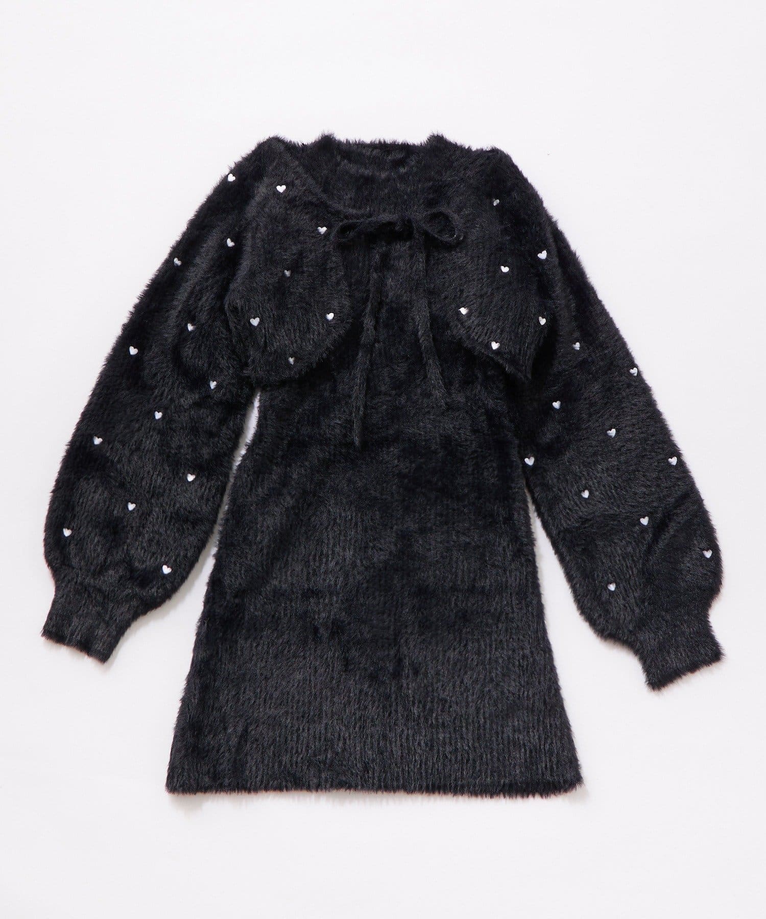 OLIVE des OLIVE(オリーブ デ オリーブ) 【Valentine Collection】ハート刺繍ニットワンピース