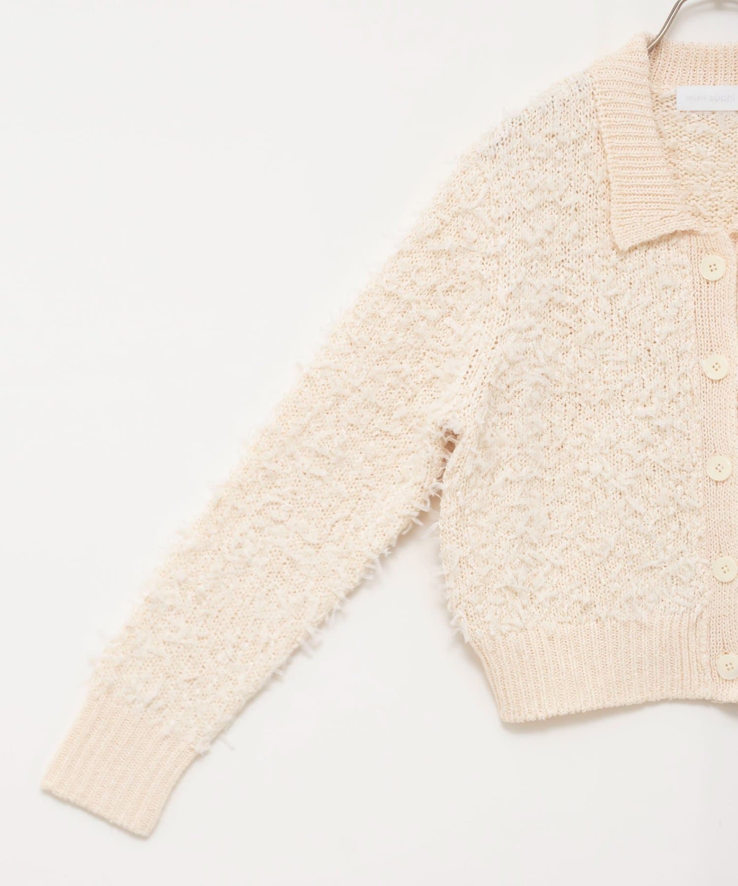 NOLLEY'S(ノーリーズ) 《手洗い可能》ファンシーヤーンポロ衿カーディガンジャケット