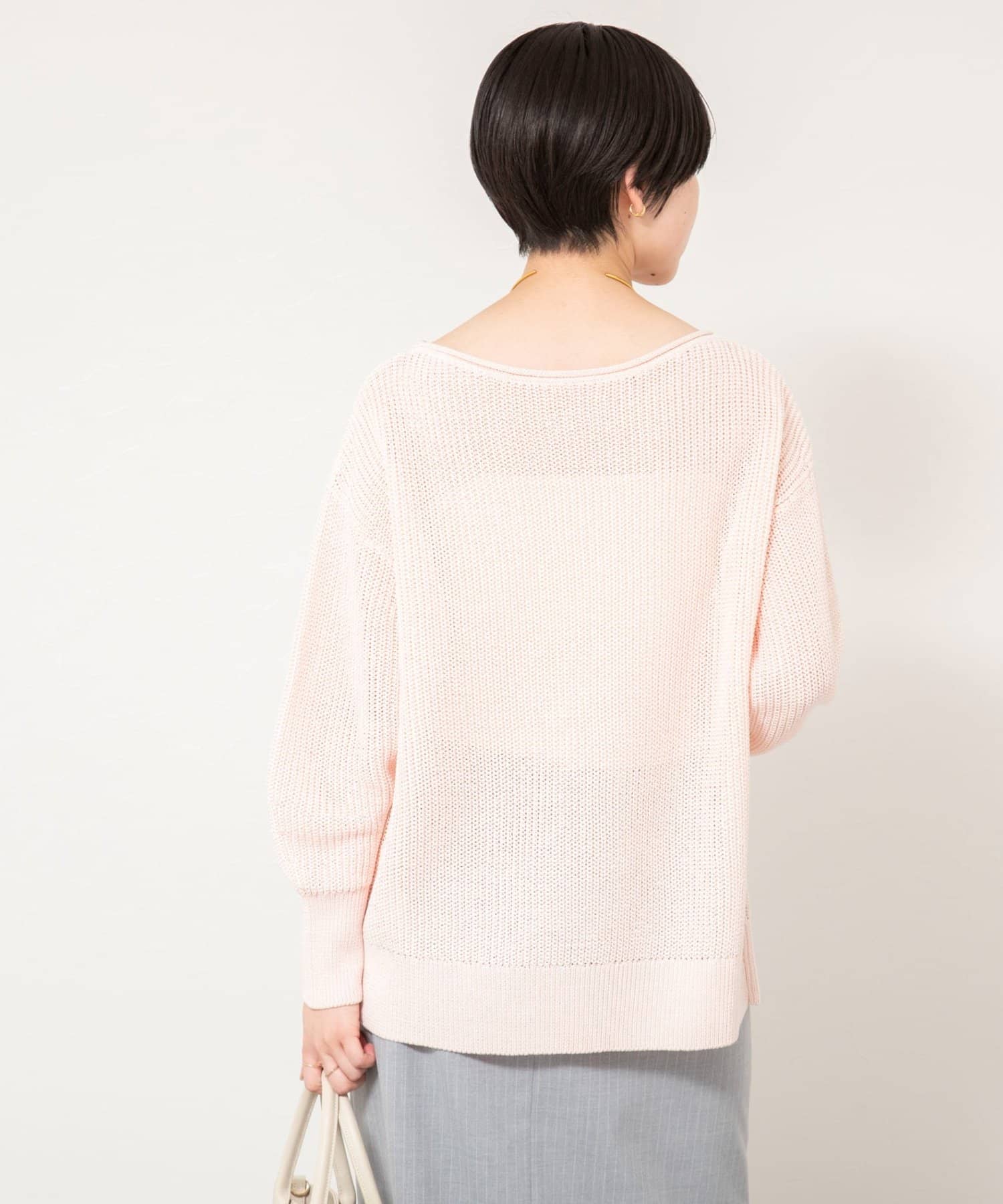 NOLLEY'S(ノーリーズ) 《手洗い可能》片畦前スリットプルオーバー