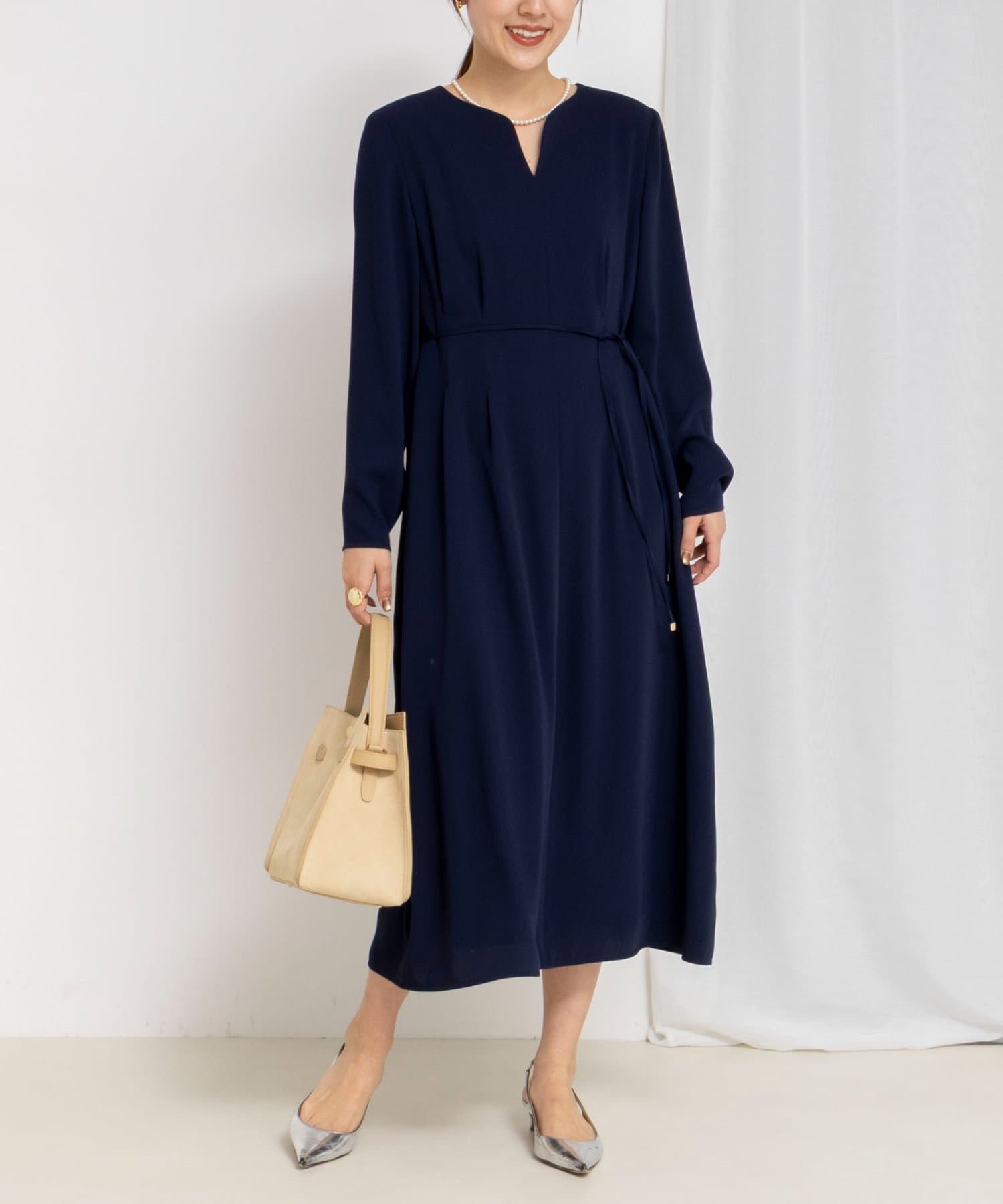 NOLLEY'S(ノーリーズ) ウォッシャブルウエストタックワンピース