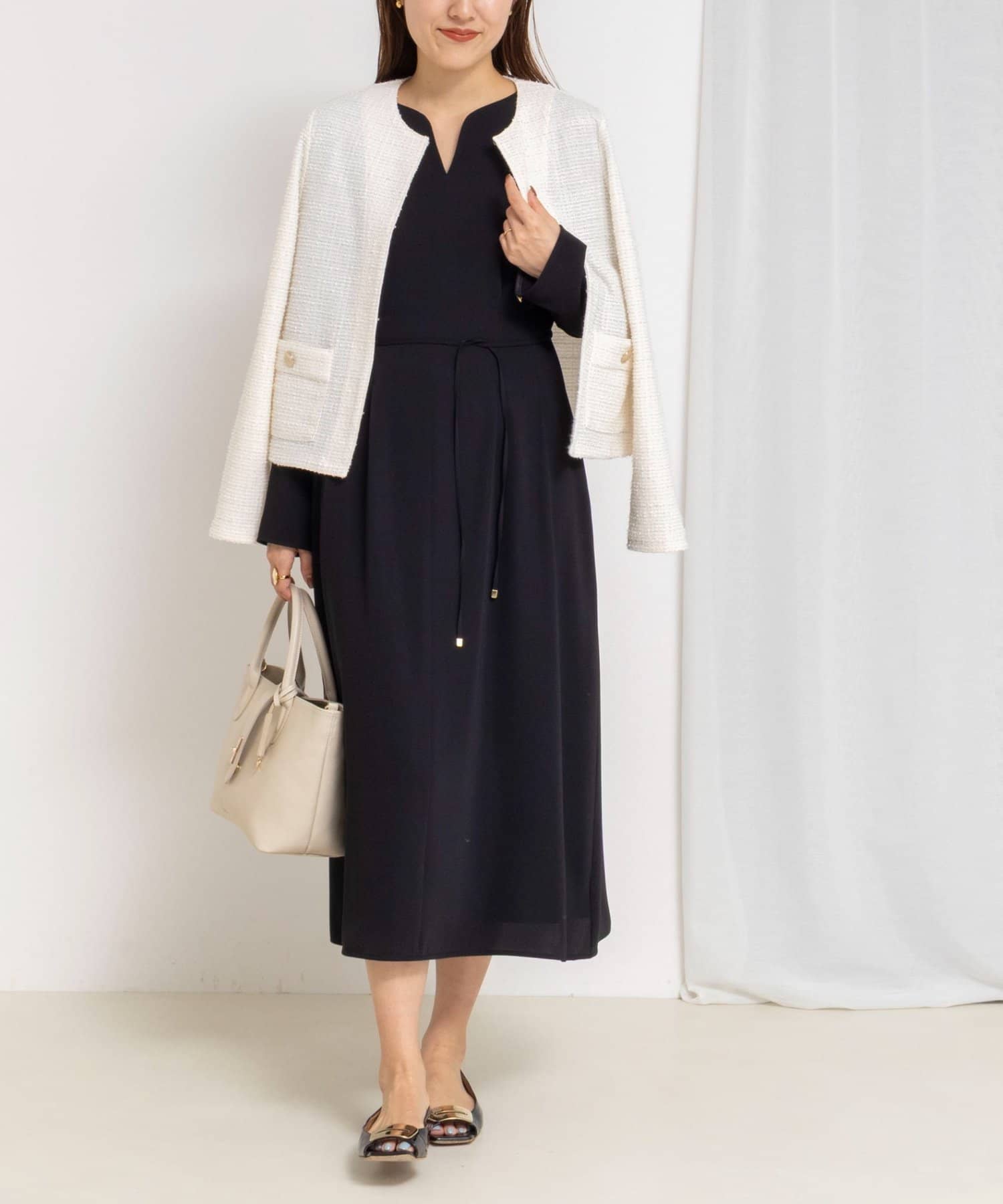 NOLLEY'S(ノーリーズ) ウォッシャブルウエストタックワンピース