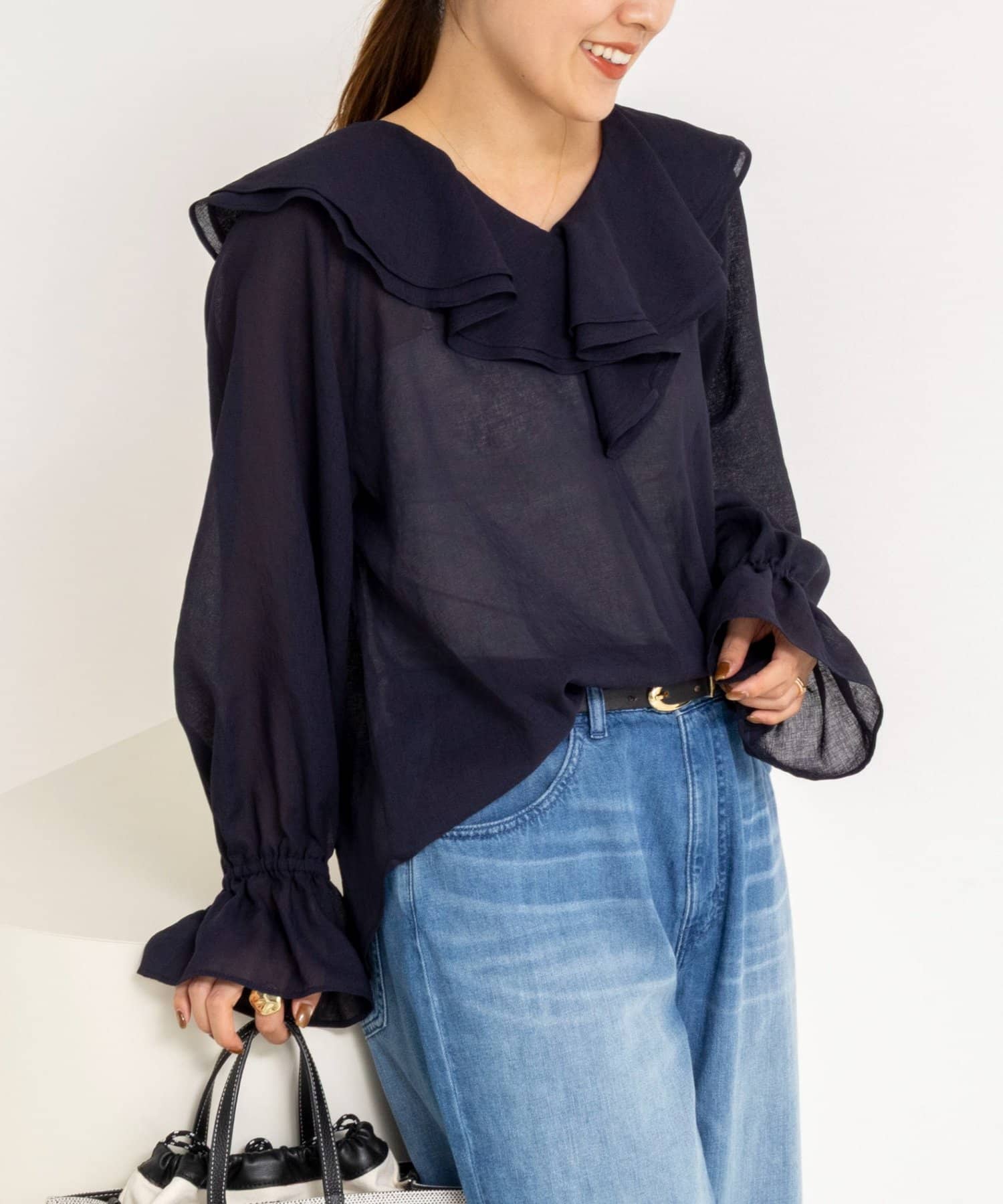 NOLLEY'S(ノーリーズ) ウォッシャブルラッフルカラーブラウス