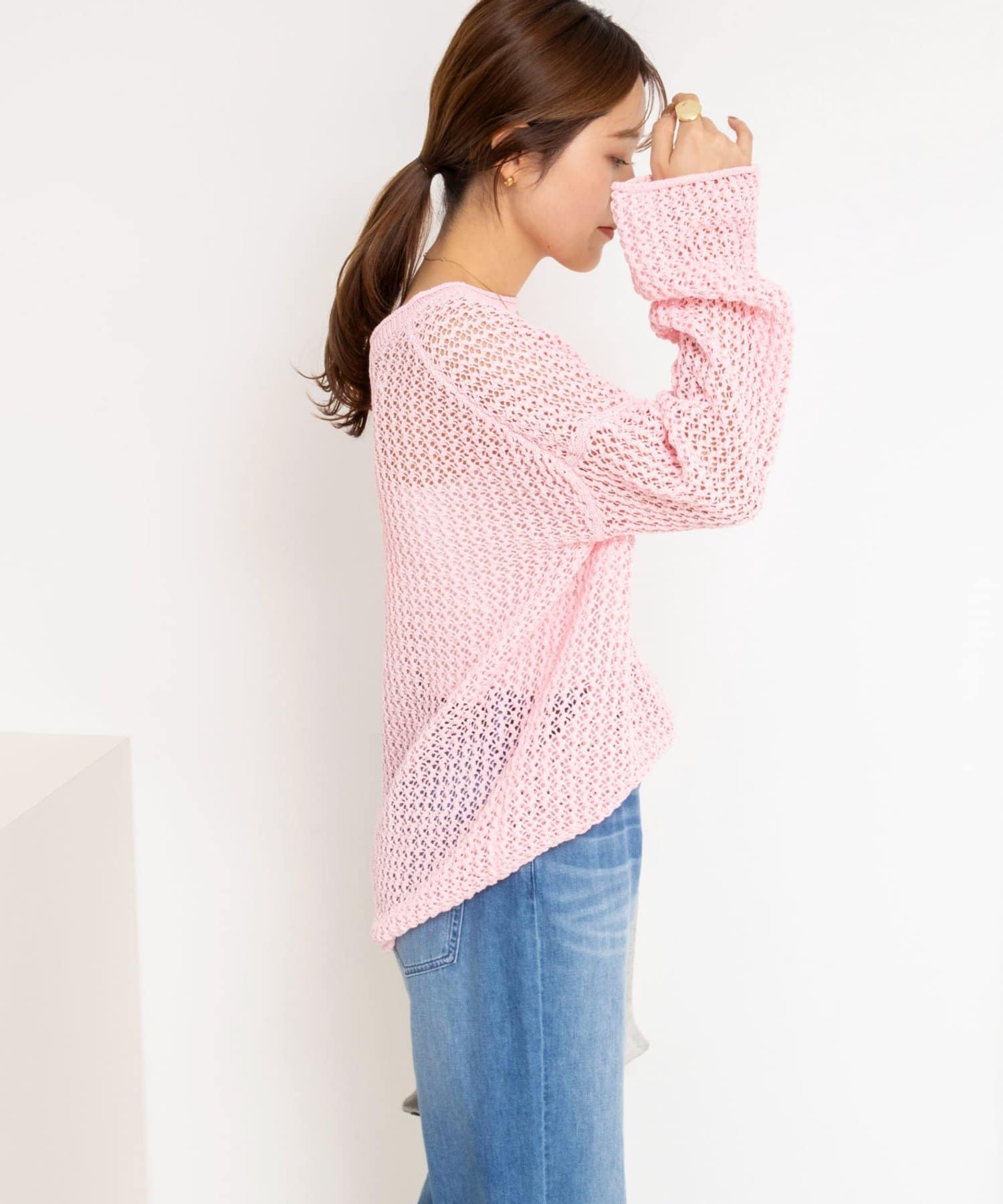 NOLLEY'S(ノーリーズ) 《手洗い可能》ペーパーヤーンメッシュプルオーバー