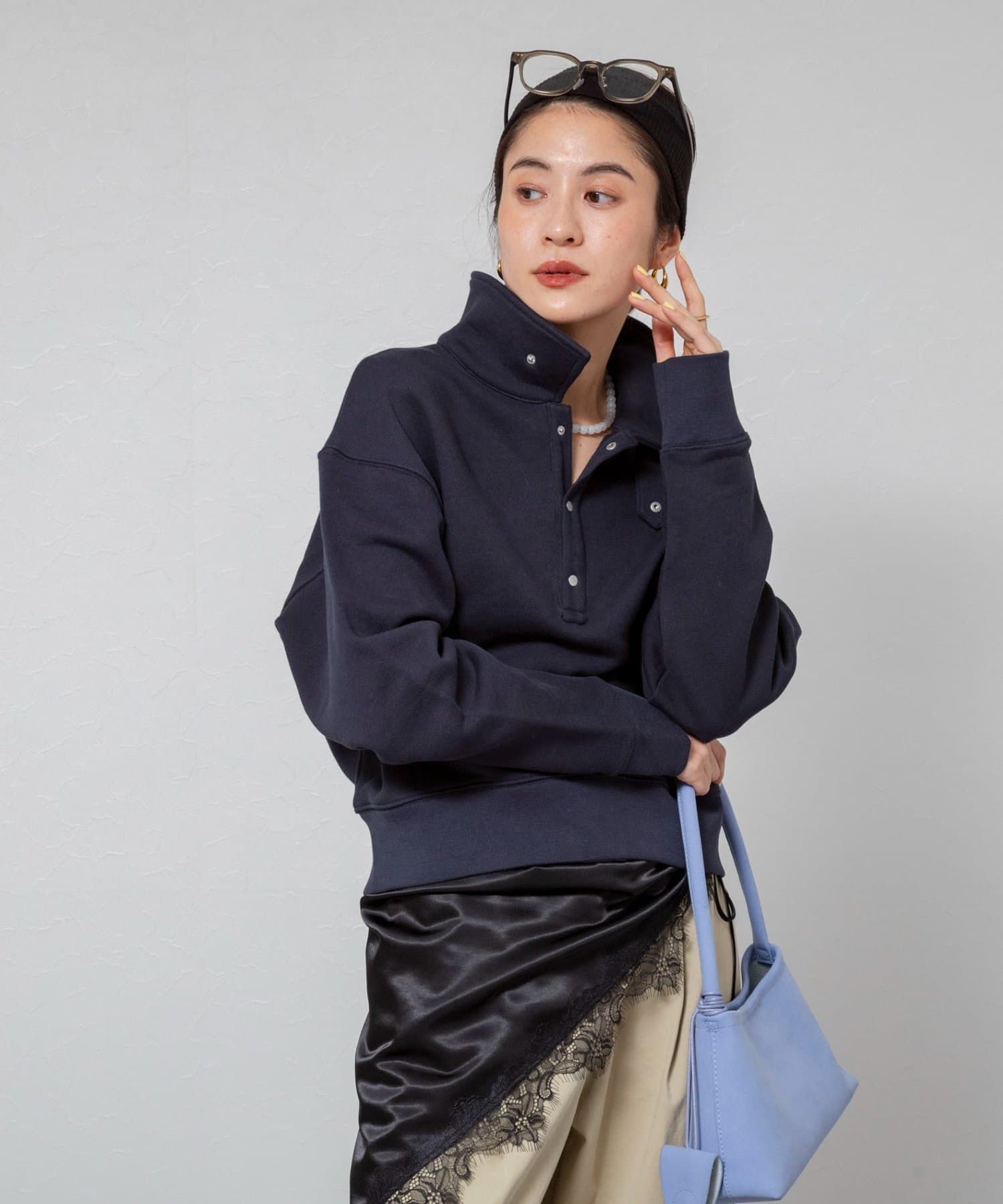 NOLLEY'S(ノーリーズ) 【MAQWEL/マクウェル】ウォッシャブルスタンドネックスウェット