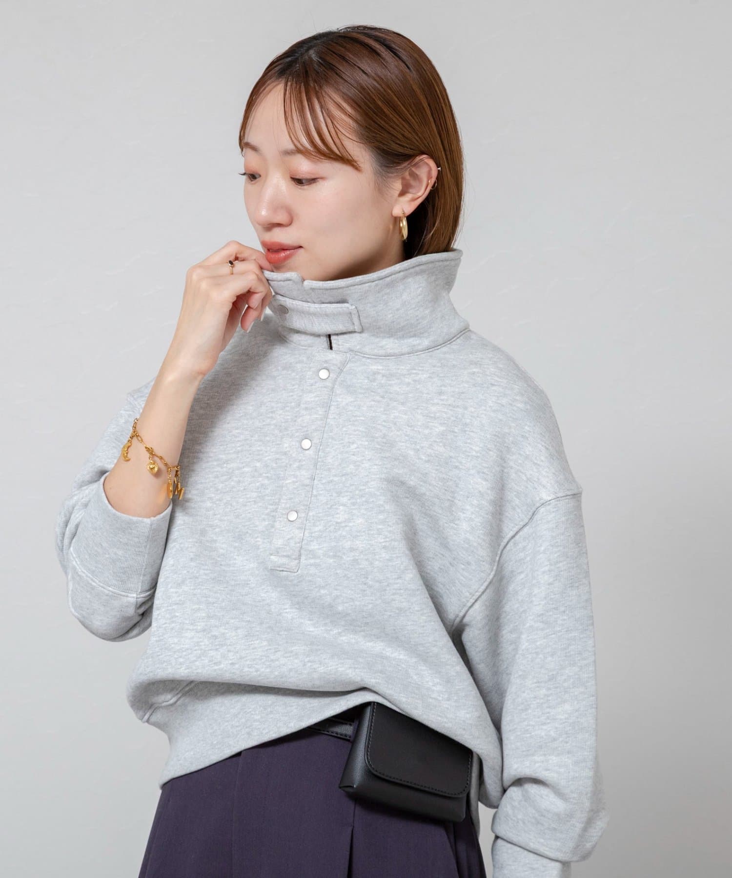 NOLLEY'S(ノーリーズ) 【MAQWEL/マクウェル】ウォッシャブルスタンドネックスウェット