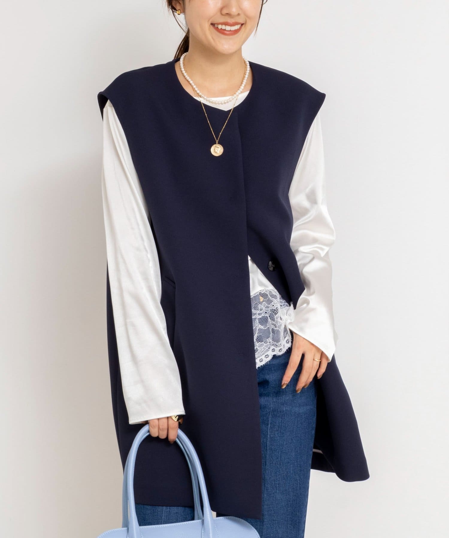 NOLLEY'S(ノーリーズ) ウォッシャブル撥水トリプルクロスジレ