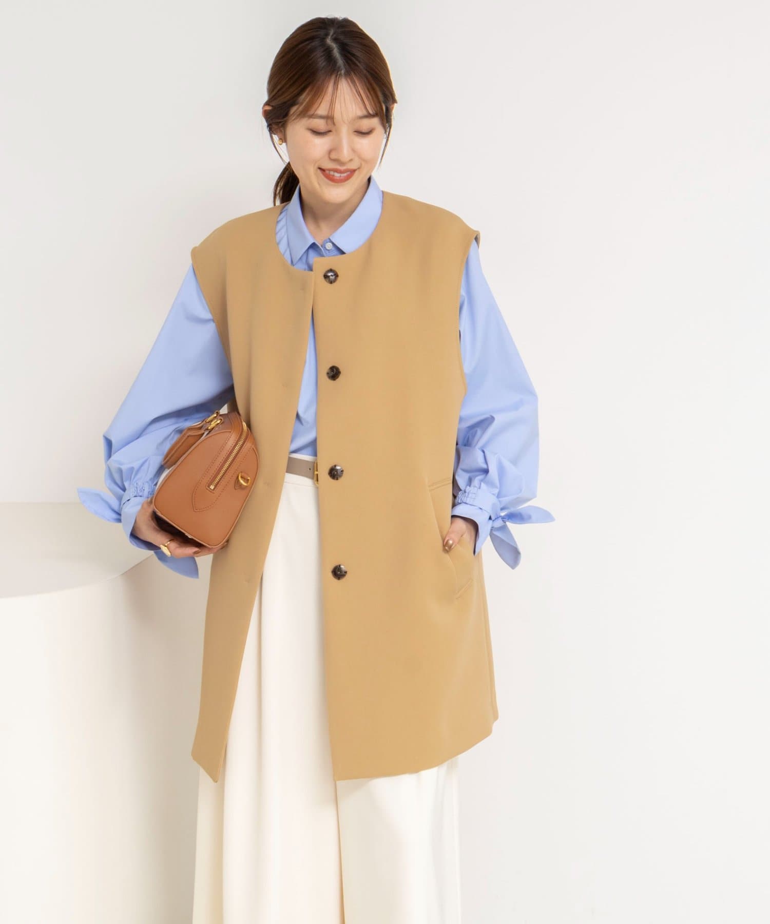 NOLLEY'S(ノーリーズ) ウォッシャブル撥水トリプルクロスジレ