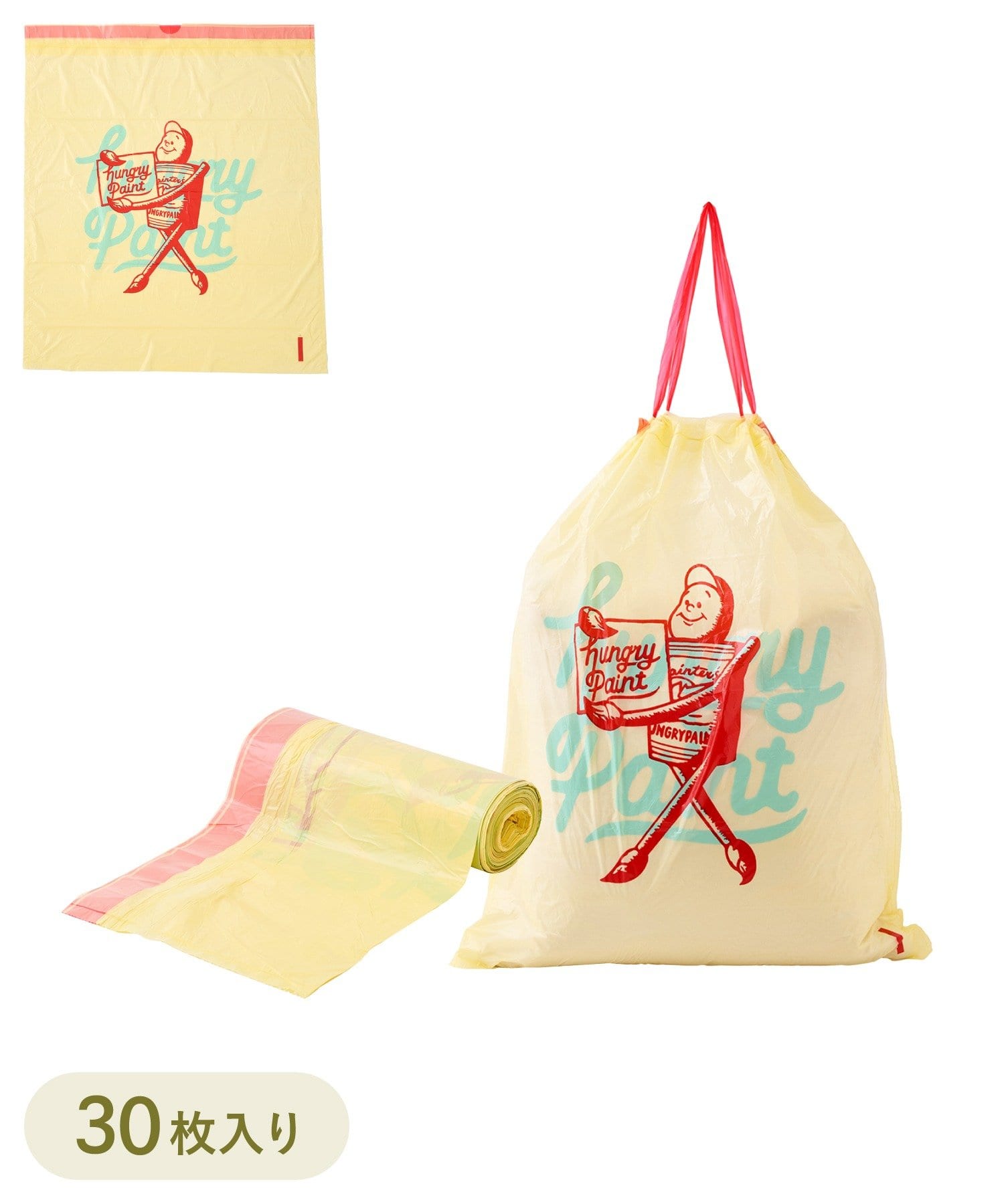 3COINS(スリーコインズ) ひも付きロールポリ袋：M（30枚入り）