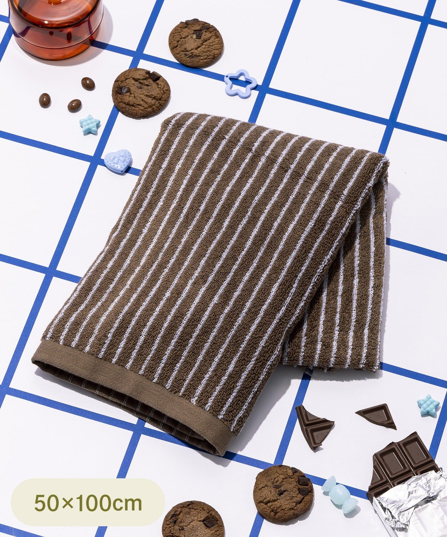 3COINS(スリーコインズ) ミニバスタオル：50×100cm