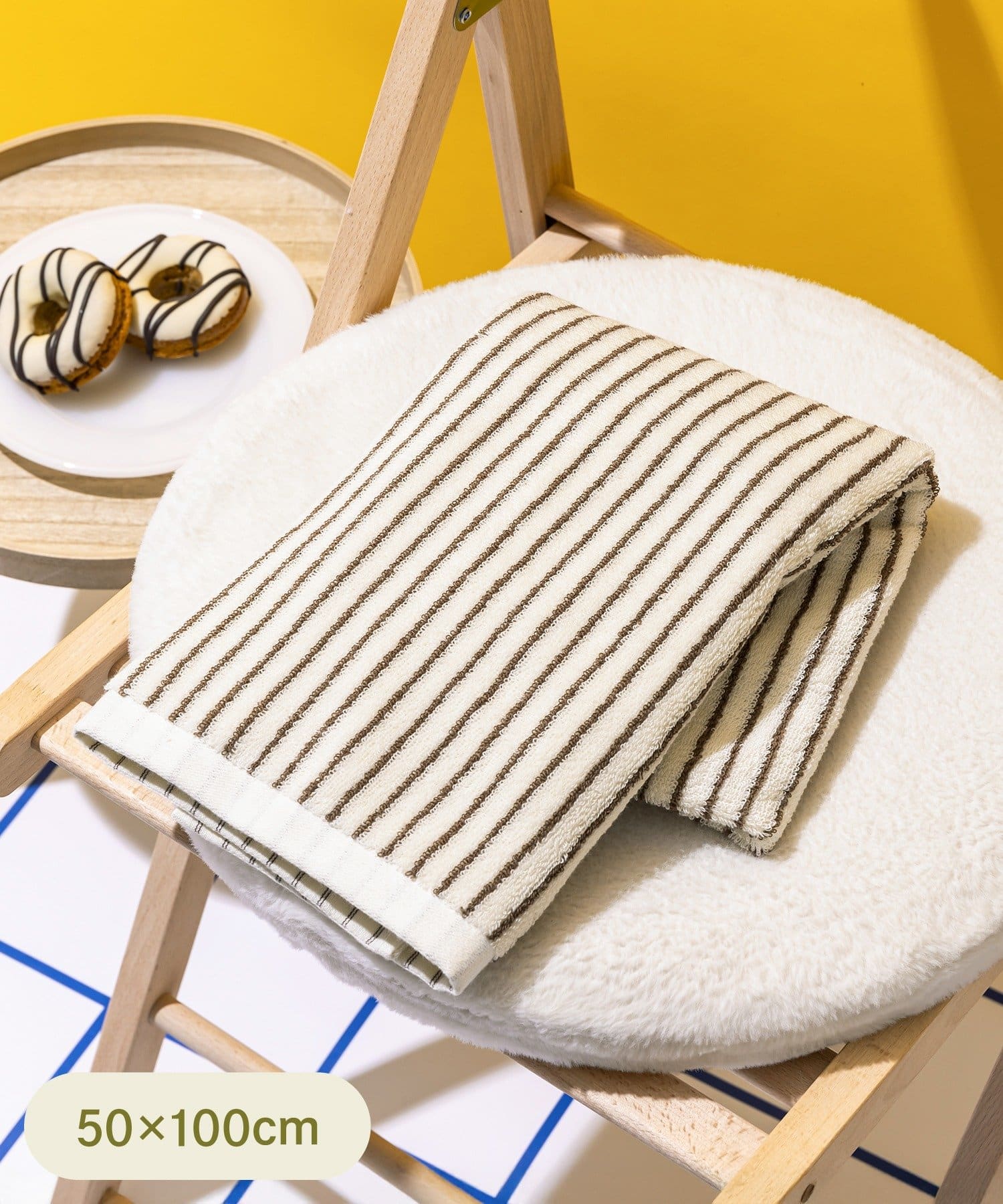 3COINS(スリーコインズ) ミニバスタオル：50×100cm