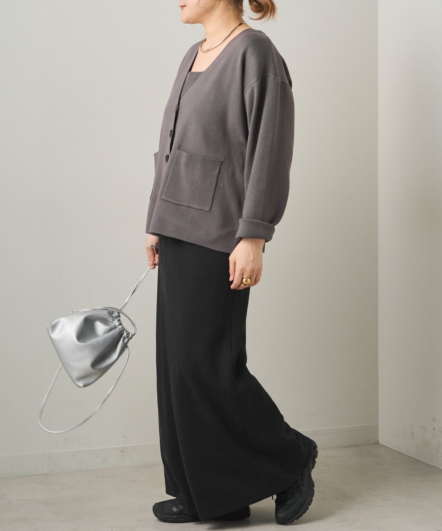 PUAL CE CIN(ピュアルセシン) ソフトツイルセミフレアスカート