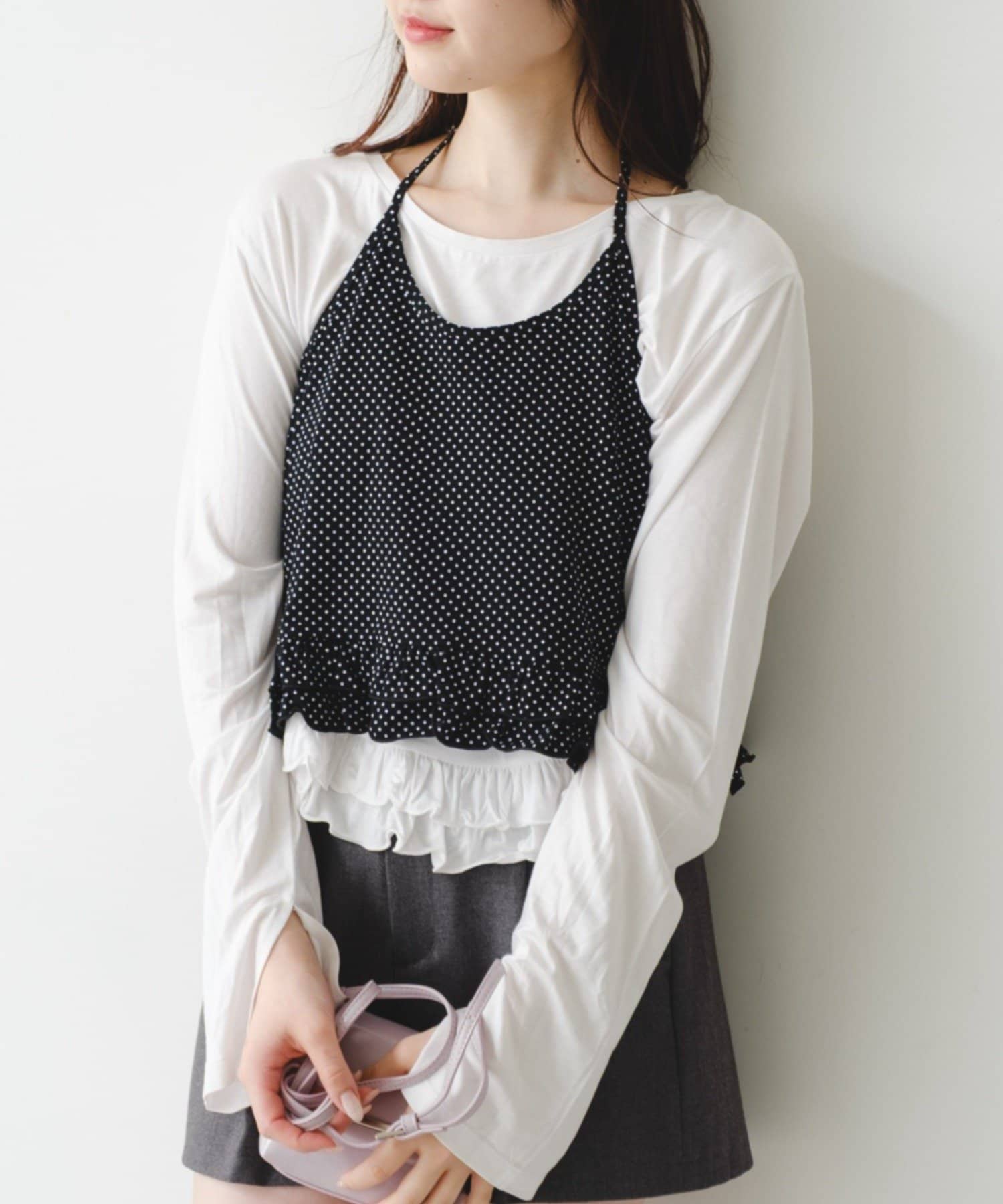 Kastane(カスタネ) ドットフリルキャミSET