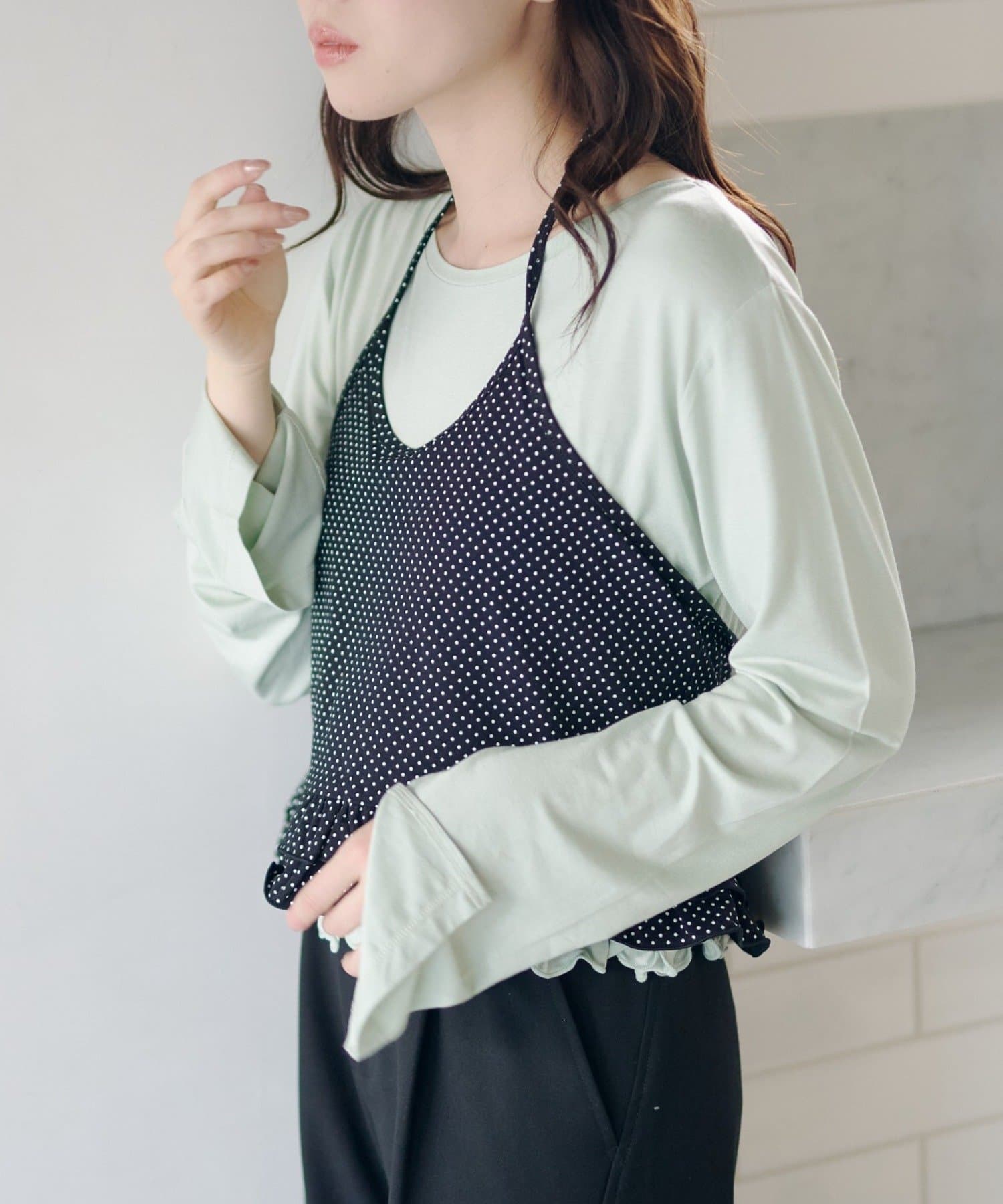 Kastane(カスタネ) ドットフリルキャミSET