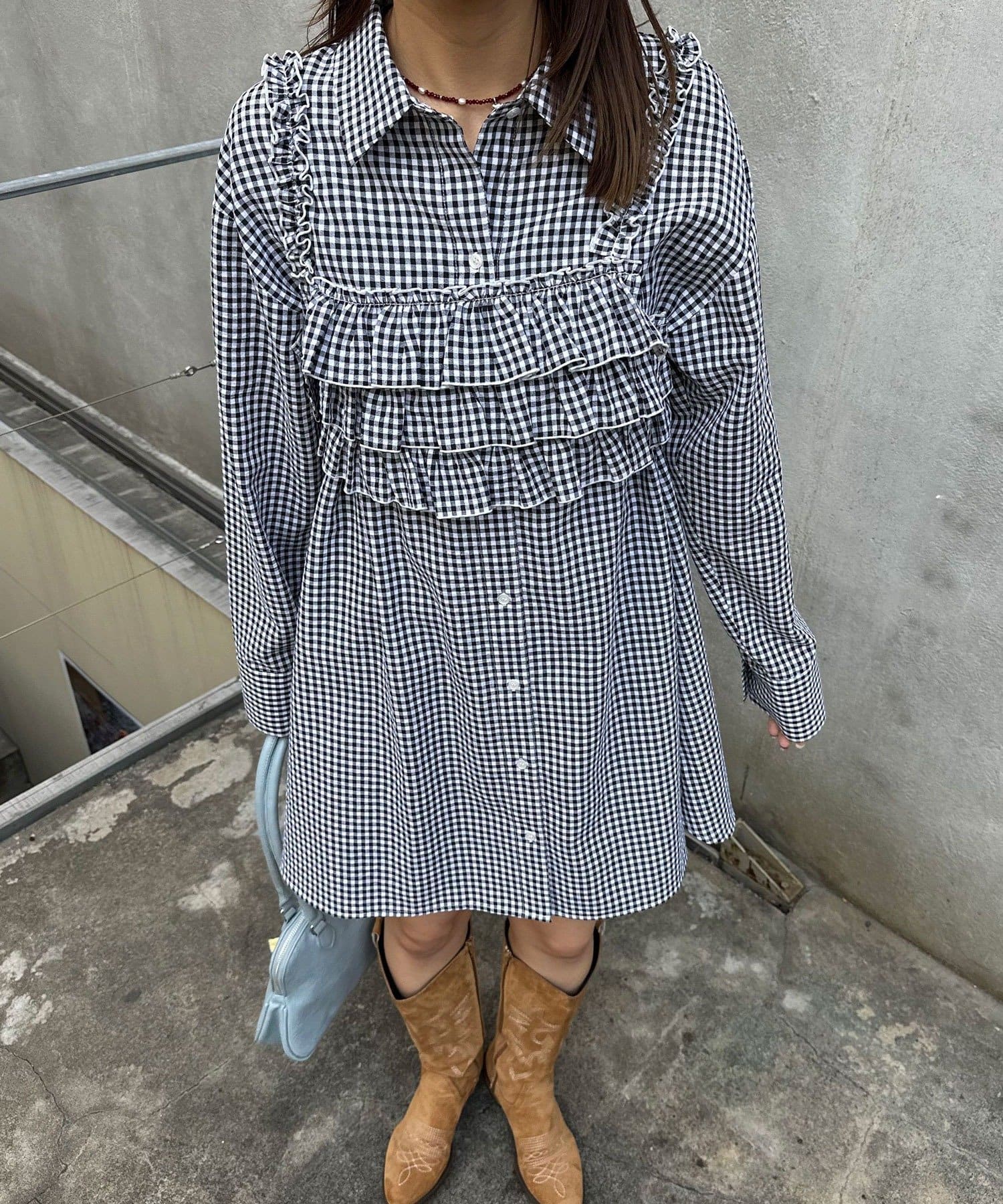 CIAOPANIC(チャオパニック) ビスチェSETチェックフリルシャツ