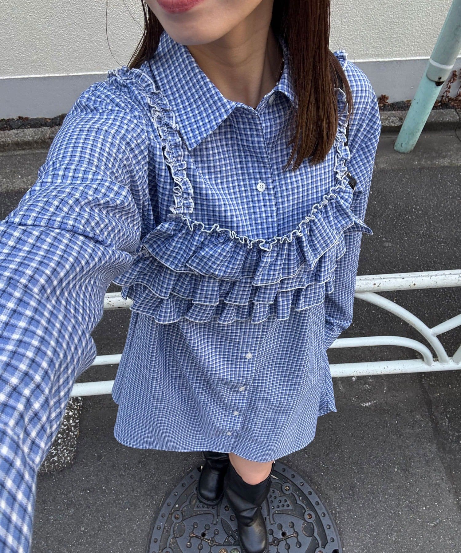 CIAOPANIC(チャオパニック) ビスチェSETチェックフリルシャツ