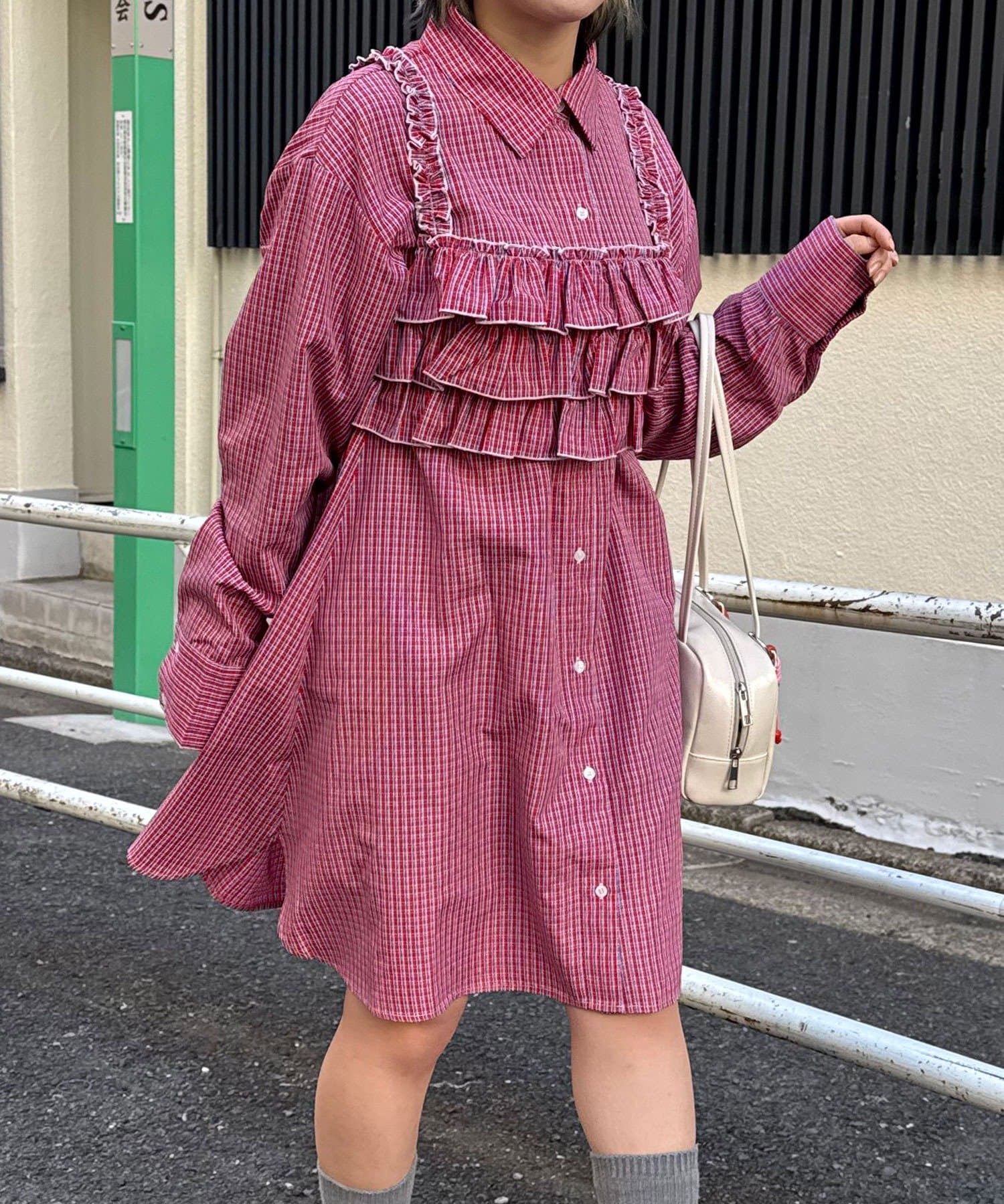 CIAOPANIC(チャオパニック) ビスチェSETチェックフリルシャツ