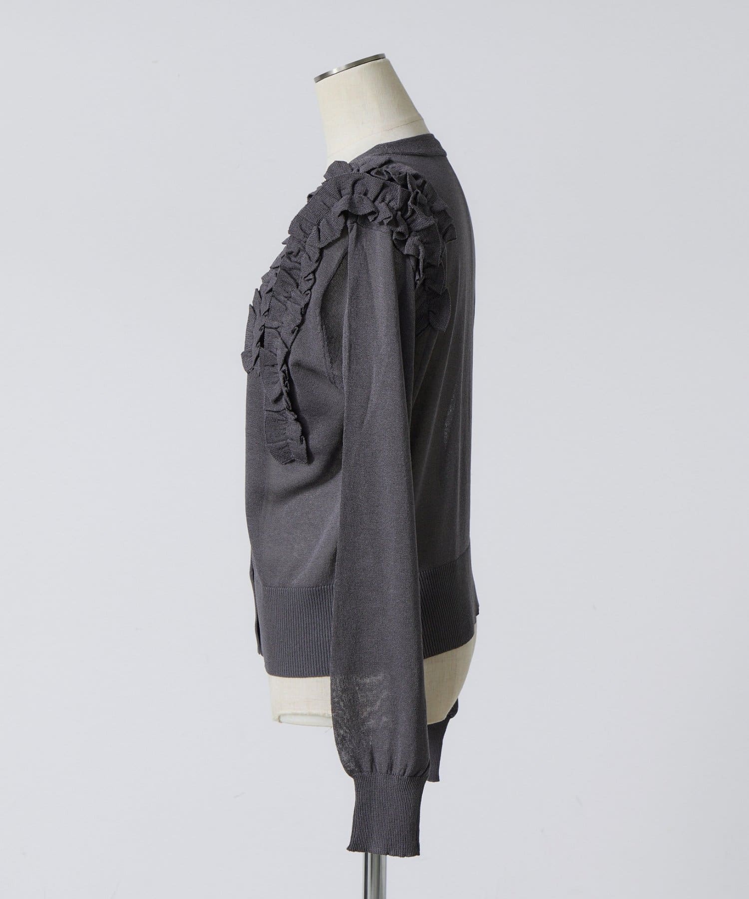 -goocy-(グーシー) アシメフリルシアーカーディガン