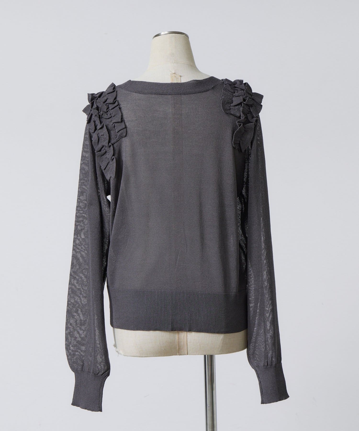 -goocy-(グーシー) アシメフリルシアーカーディガン