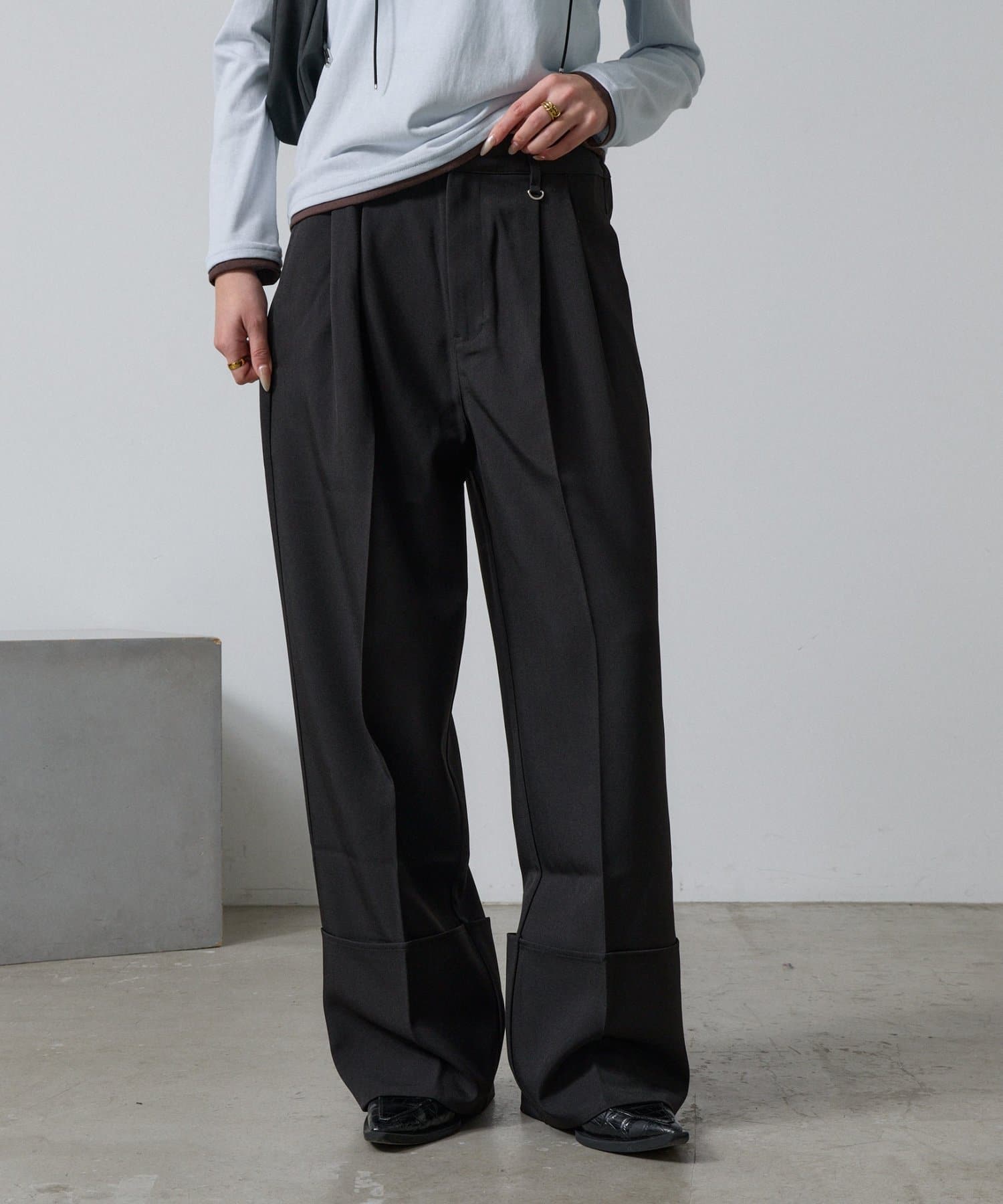 -goocy-(グーシー) Wヘムスラックスパンツ