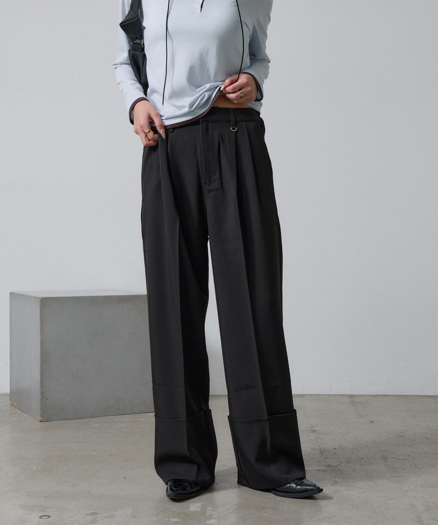 -goocy-(グーシー) Wヘムスラックスパンツ