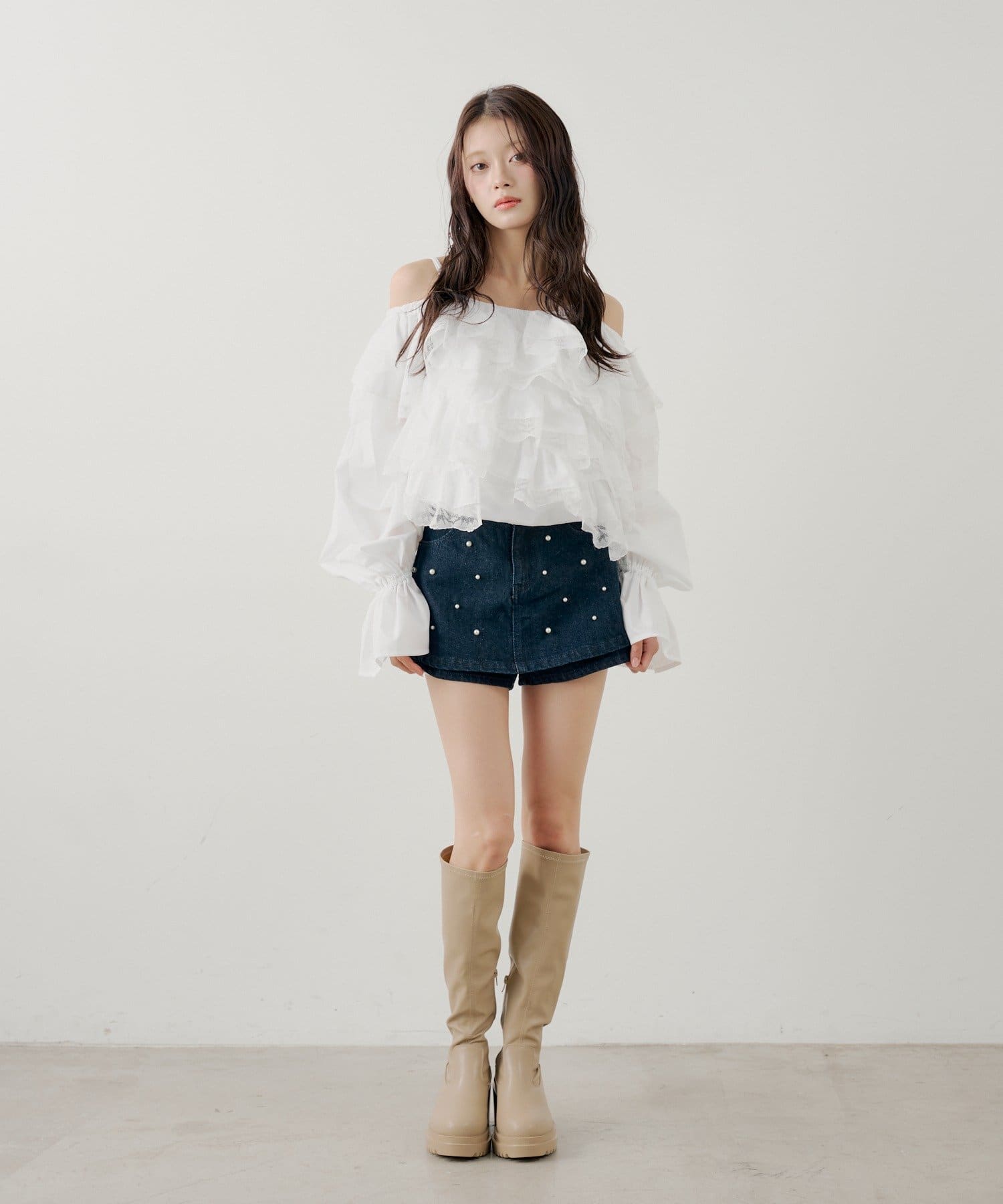 Chico(チコ) ボックスデニムタイトスカート