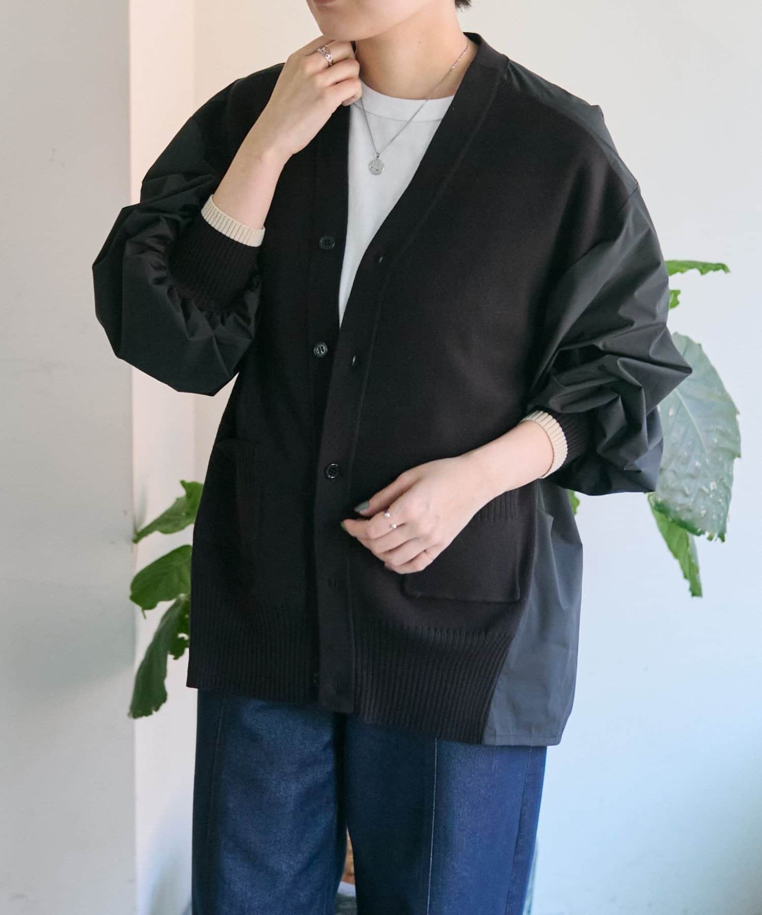 ear PAPILLONNER(イア パピヨネ) 切替ニットシャツカーデ【SUM1 STYLE(スミスタイル)】