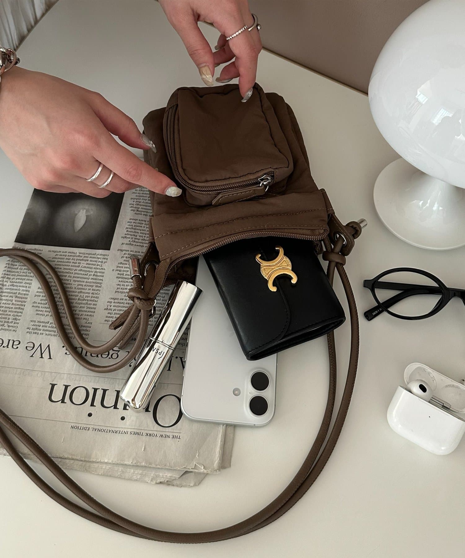 DISCOAT(ディスコート) 【3/14(土)12:00販売スタート/6ポケット】ユーティリティーパフィーミニショルダーバッグ