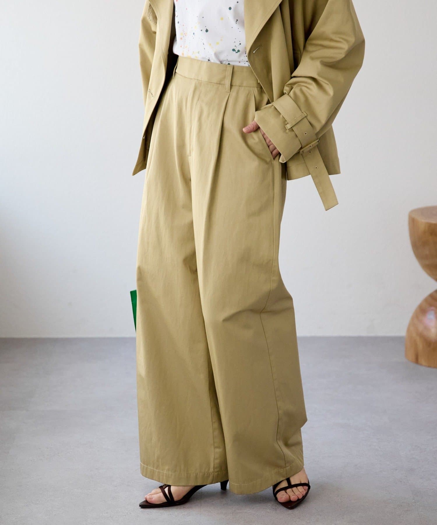 RIVE DROITE(リヴドロワ) 予約【A・MONN(アモン)】スムースワイドパンツ