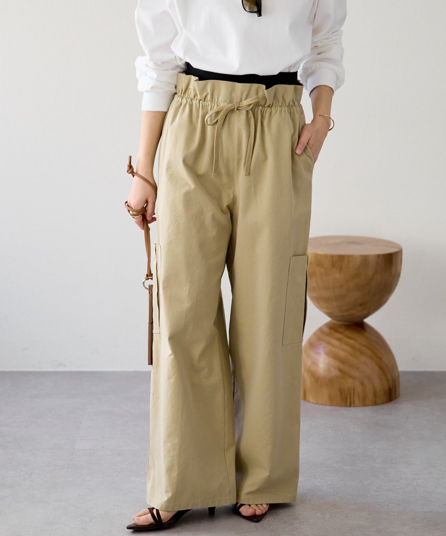 RIVE DROITE(リヴドロワ) 予約【A・MONN(アモン)】ミリタリーWウエストカーゴパンツ