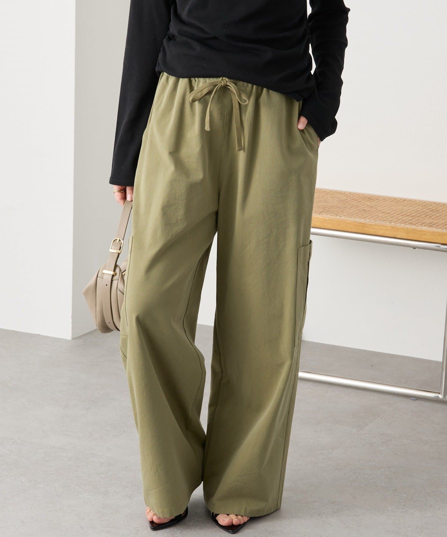 RIVE DROITE(リヴドロワ) 予約【A・MONN(アモン)】ミリタリーWウエストカーゴパンツ